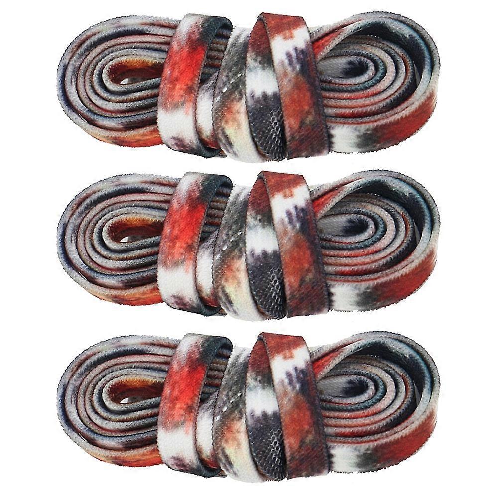 3 Pairs Graffiti Printed Decorative Flat Shoelaces for Canvas & Sports Sneakers – High Visibility Replacement Laces with Easy Insertion Design