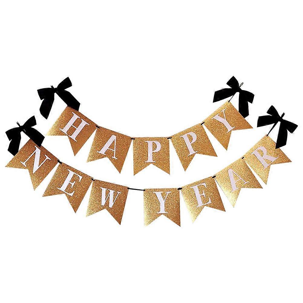 New Year Party Decorations Swallowtail Shape Paper Banner Assorted Color 15X12CM Decoration 1Set