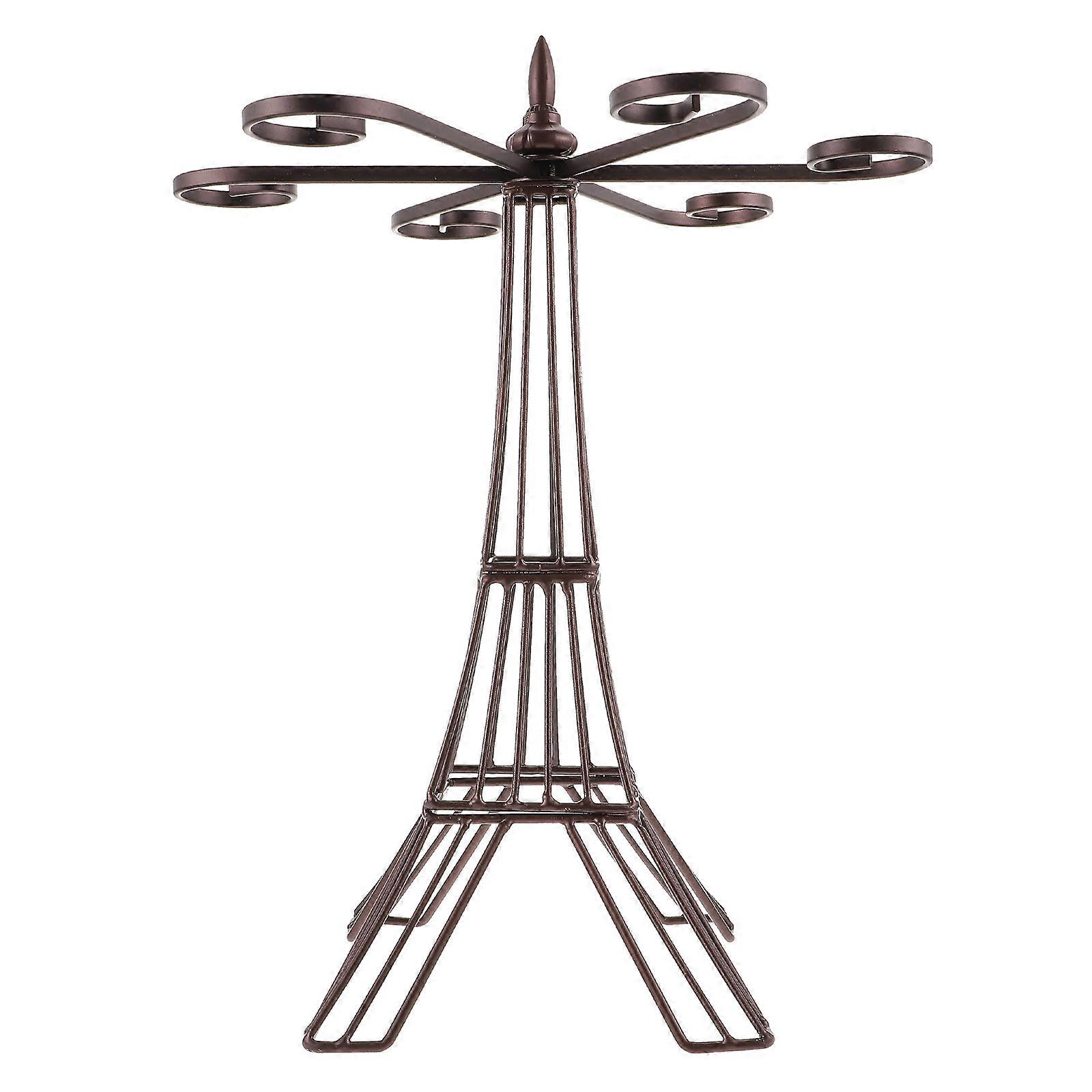 Glass Holder Hanging Tabletop Wine Glass Display Holder Eiffel Tower Shape Iron Space Saving 1Pack