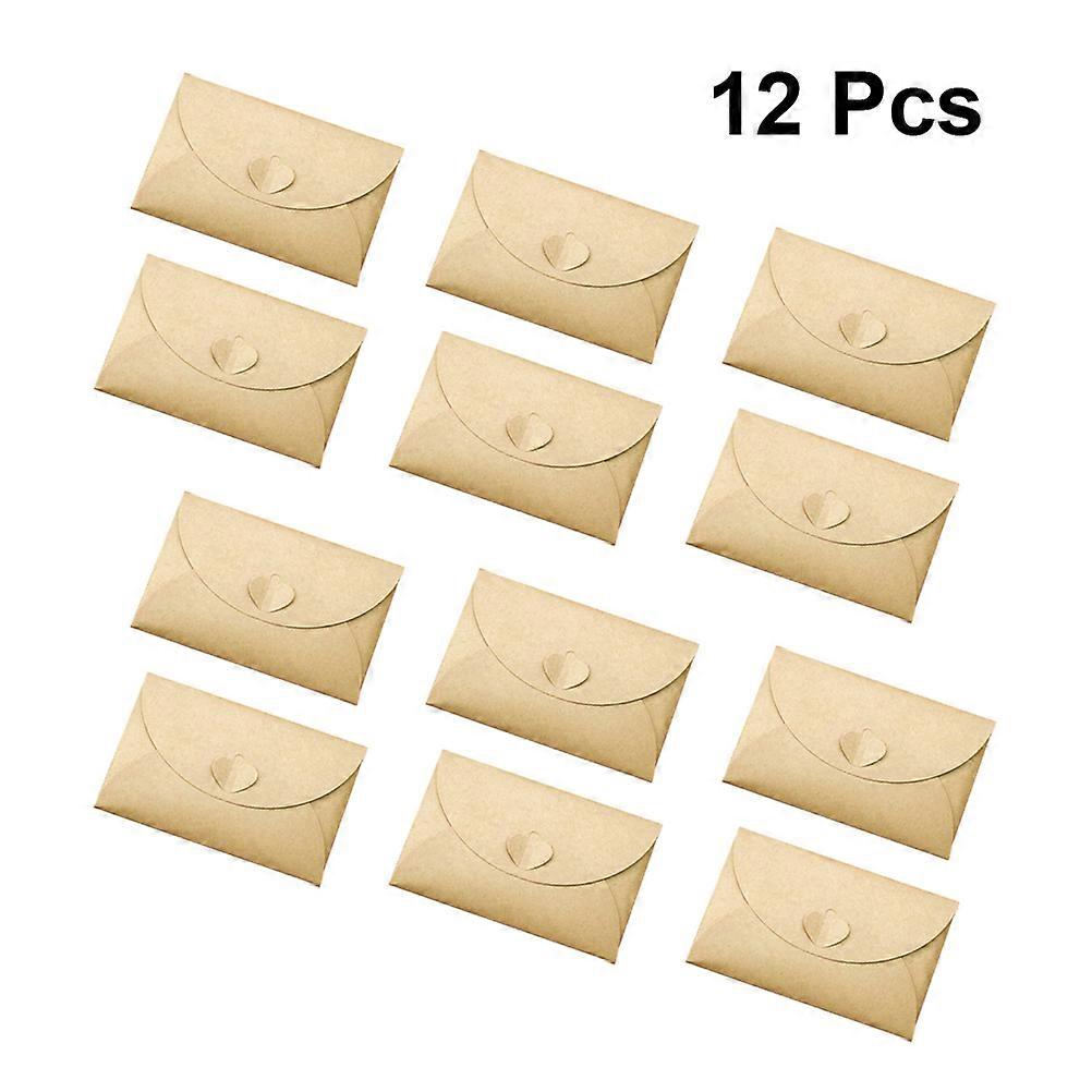 Craft Paper Envelopes Multipurpose Postcard Container Rectangular Shape Brown 12Pcs