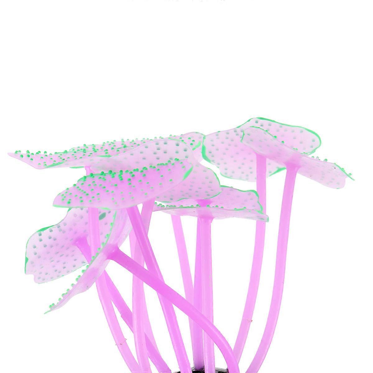 Aquarium Fake Aquatic Plants Simulation Coral Plastic Decoration Fish Tank Landscape Ornament Purple 8x8x8cm Decorative 1Set