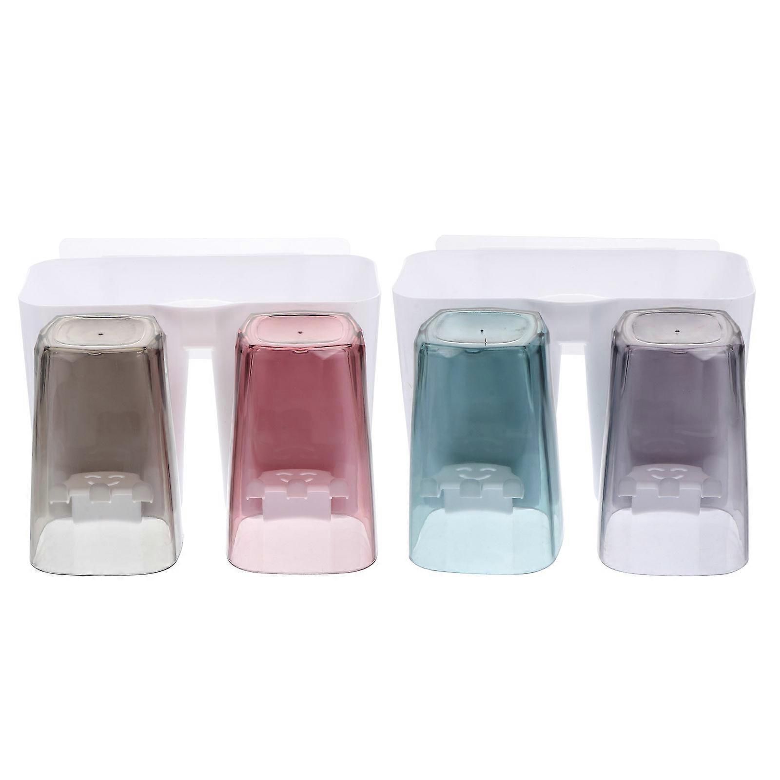 Plastic Storage Rack Multipurpose Toiletry Organizer for Home Bathrooms Wall-Mounted Nail-Free Design Holds Toothbrush 1Set