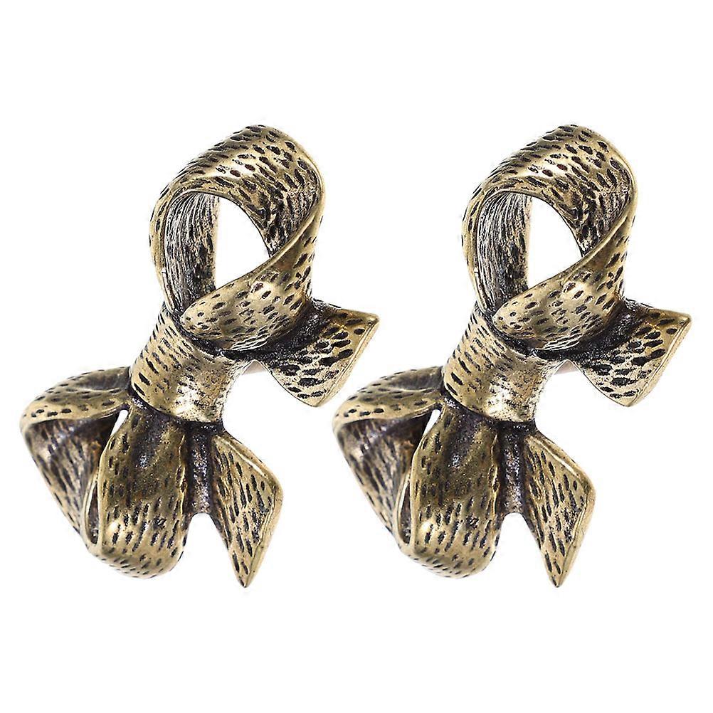 Brass Door Pulls with Bow Design – Stylish Cabinet Knobs for Retro Furniture in Home and Office