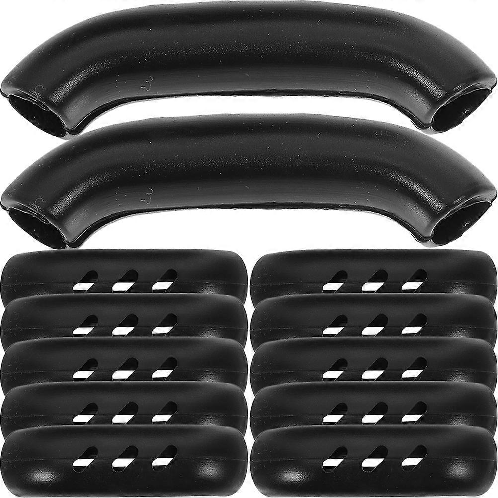 Hot Pot Handle Grip Cookware Anti-Scald Non-Slip Practical Black 7.00X2.00X1.00cm 12Pcs