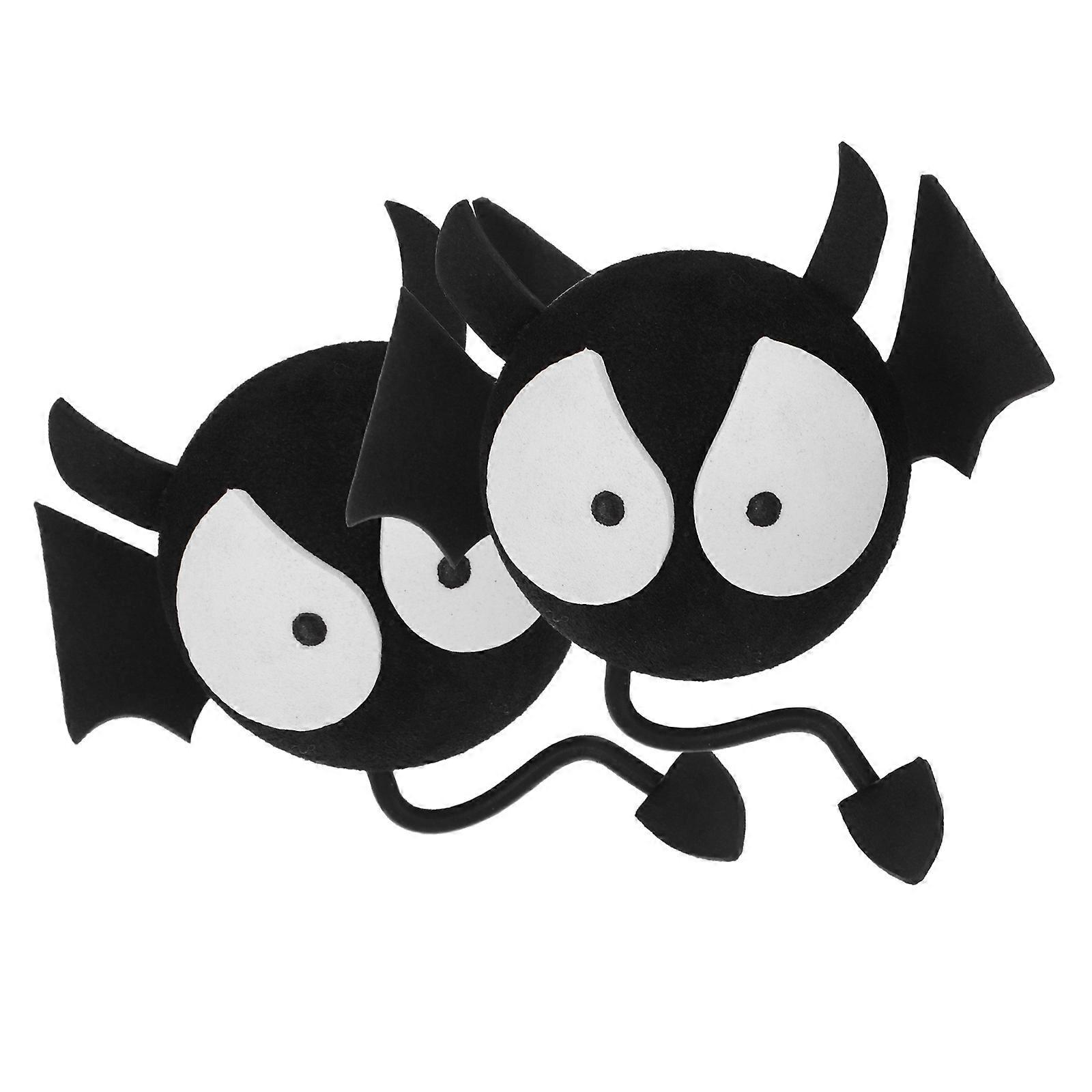 Car Antenna Topper Cute Devil Cat Shape For Vehicle Exterior Decoration Black 8.00X7.00X4.00CM 2Pcs