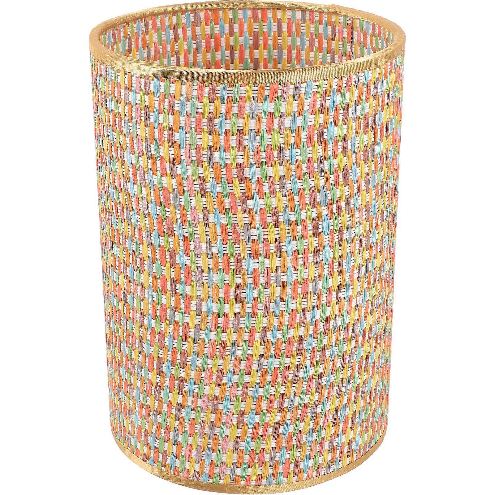 PVC Iron Lamp Shade Table Lamp Cover with Colorful Woven Design for Home 1 Piece