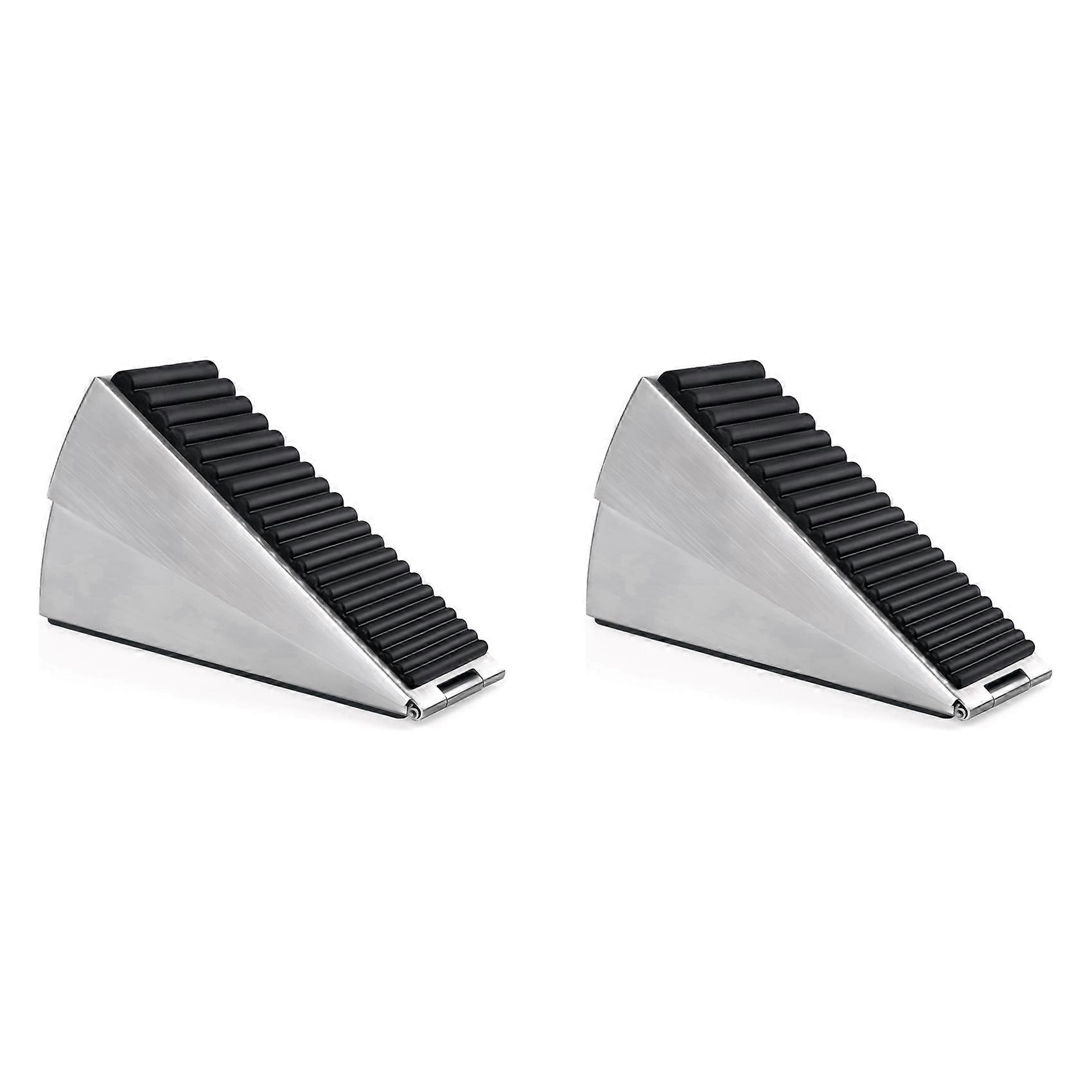 2X Heavy Duty Door Stop Wedge Tall Door Stoppers for Bottom of Door, Adjustable Spring Loaded Door S