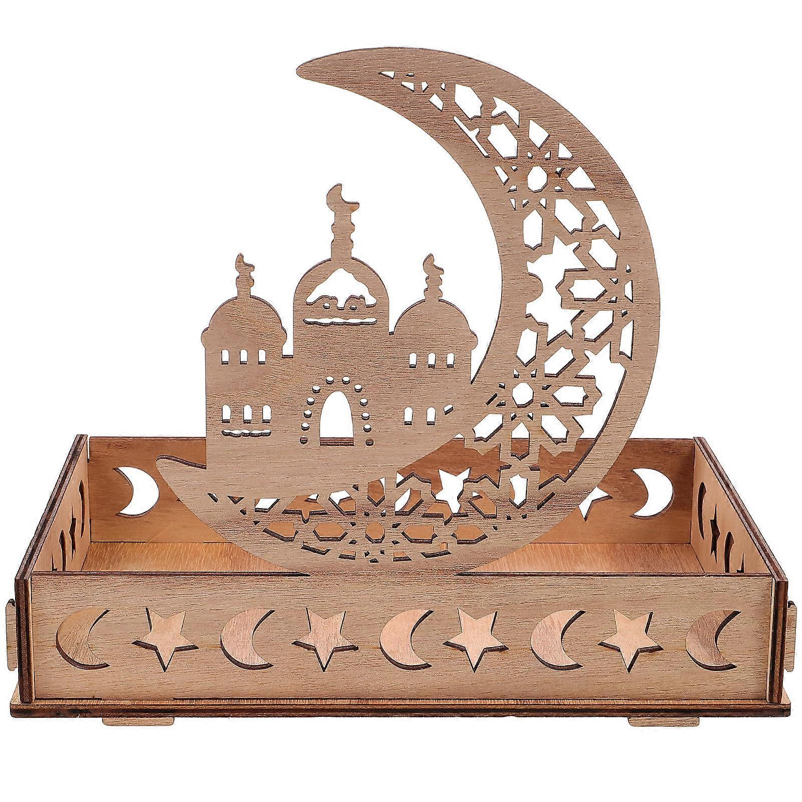 Dessert Serving Tray Rectangular Table Fruit Plate For Banquet Wooden 1Set