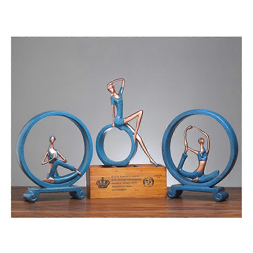 Statue Woman Yoga Statues Figurines For Home Resin Material Simple Style 27.5 x 20 x 5cm 1Pc