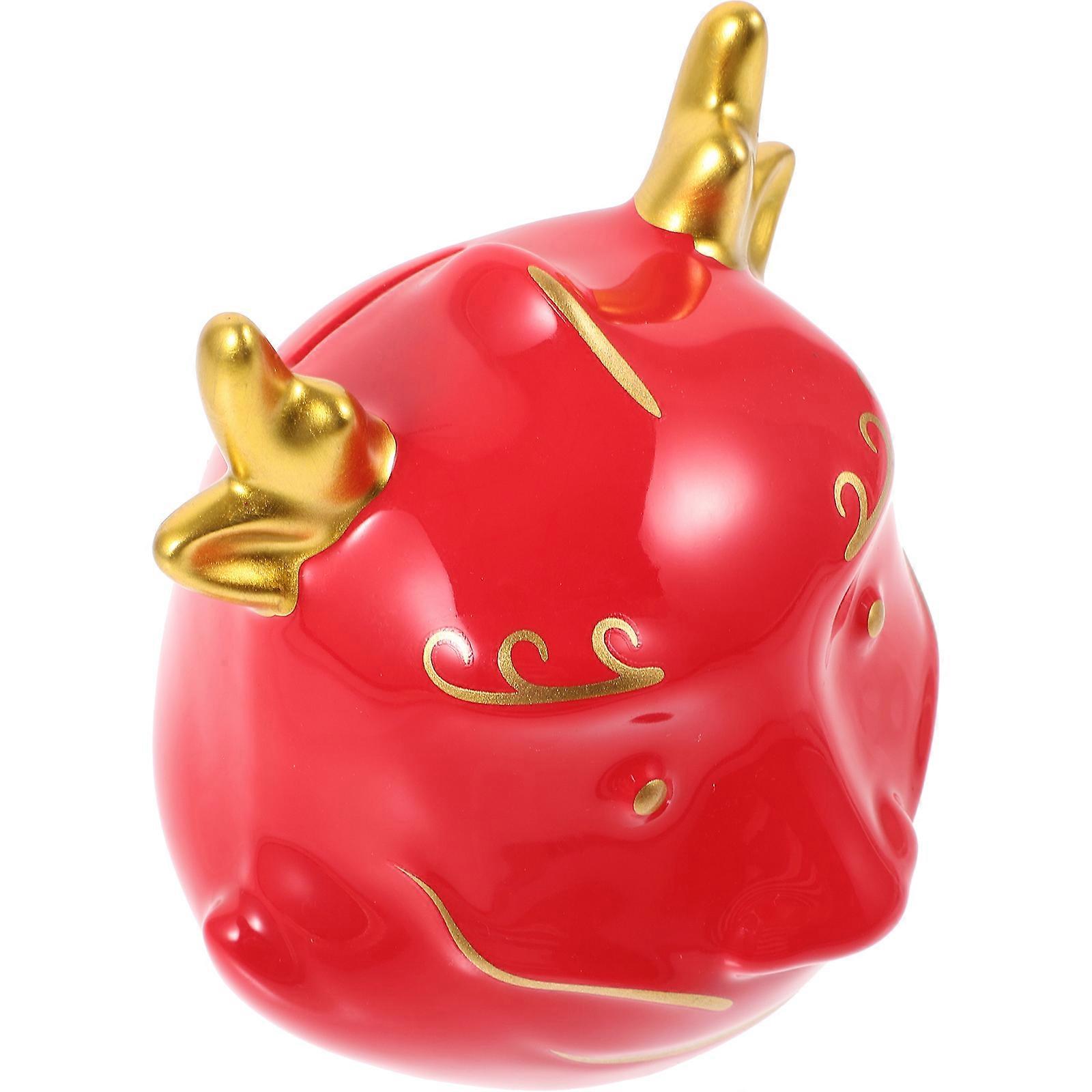 Chinese New Year Money Bank Dragon Shaped Saving Money Pot Chinese New Year .00X10.00X10.00CM Decorative Piece 1Set