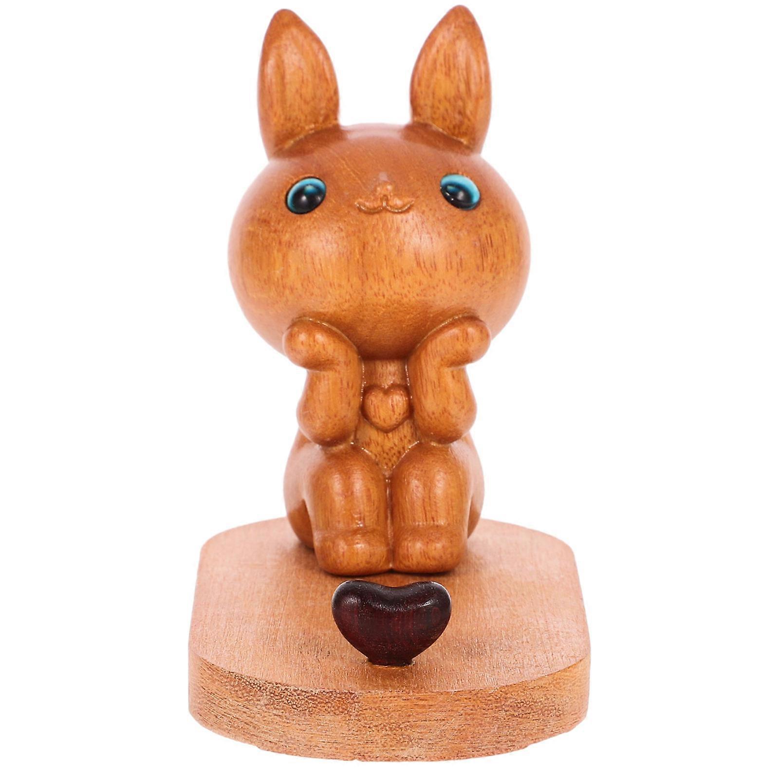 Desk Phone Stand Wooden Rabbit Phone Rack Hands-Free Video Watching Home Use 1Set