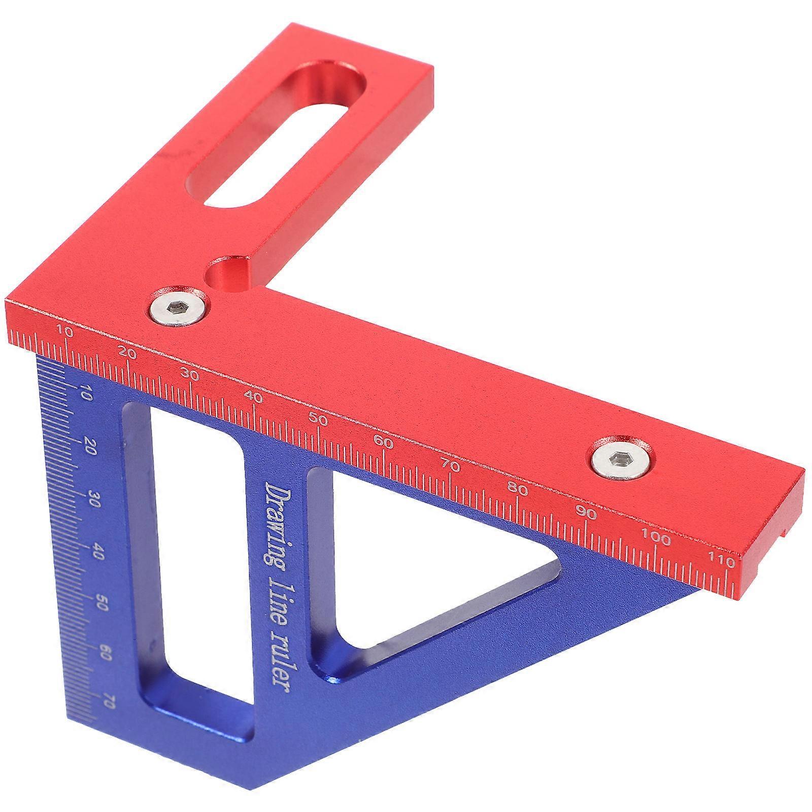 Woodworking Protractor Triangle Ruler Measuring Tool Carpenter Right Angle Ruler Blue 1Pcs