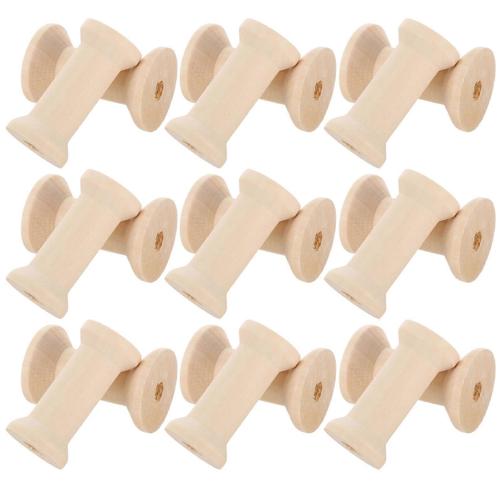 Ribbon Spools Empty Wooden Spools Unfinished Thread Spool For Diy Projects Craft Supplies 40Pcs