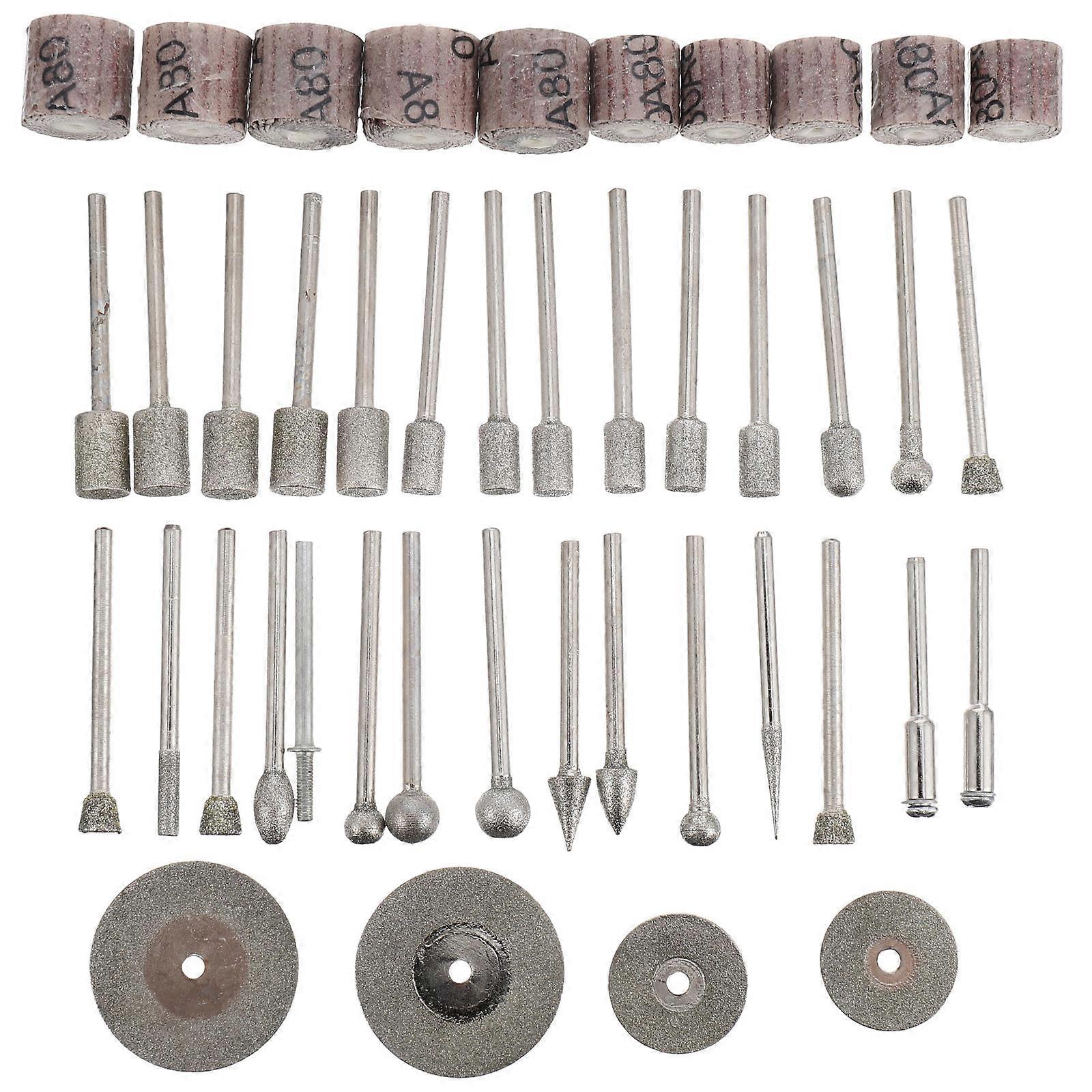 Rotary Tool Accessories Kit Diamond Burrs Bits Engraving Polishing Grinding For Assorted Color 43Pcs