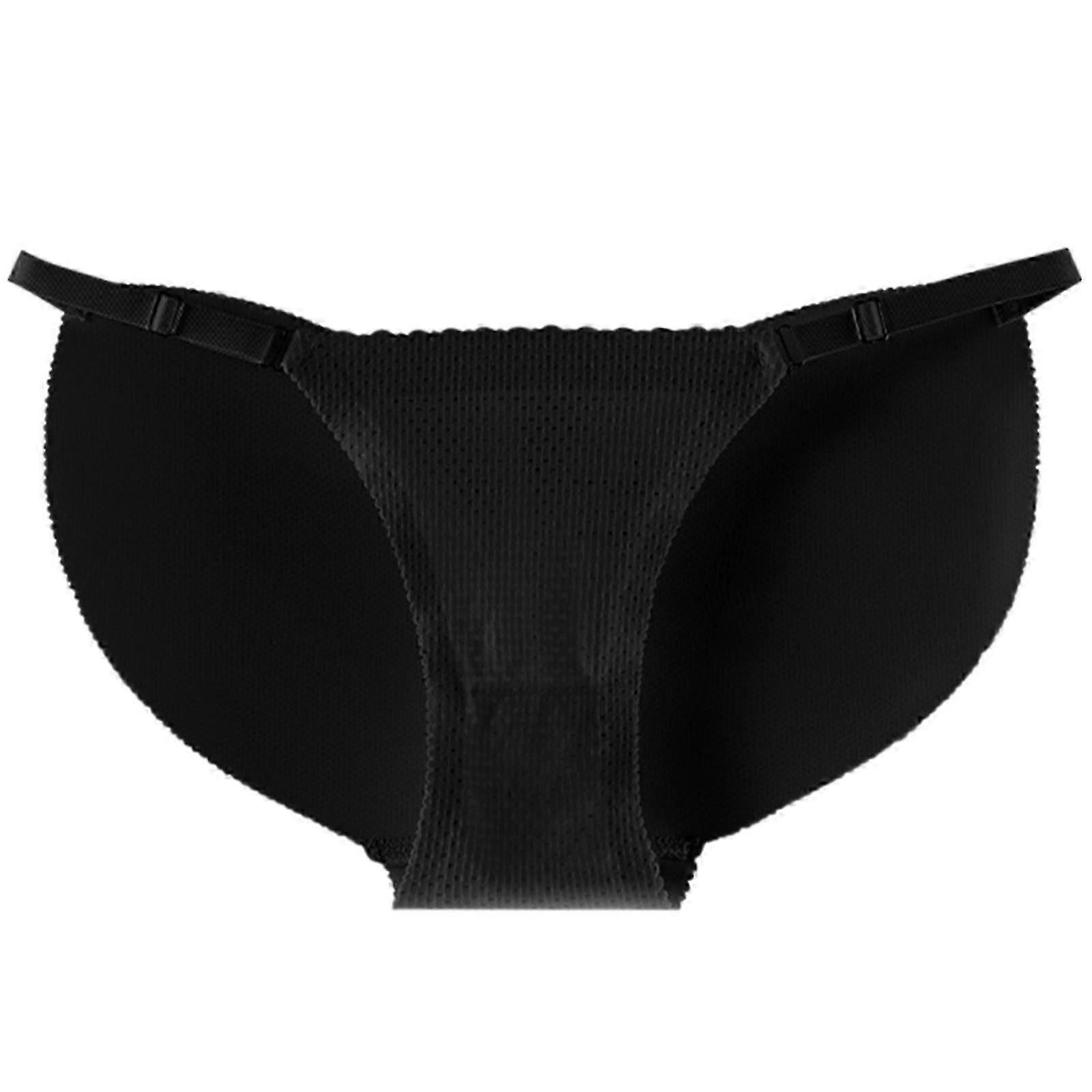Ladies Hip Lift Underwear with Pads Comfortable Nylon Triangular Panties Briefs Low Waist Butt Lifter Shapewear G-String color XL