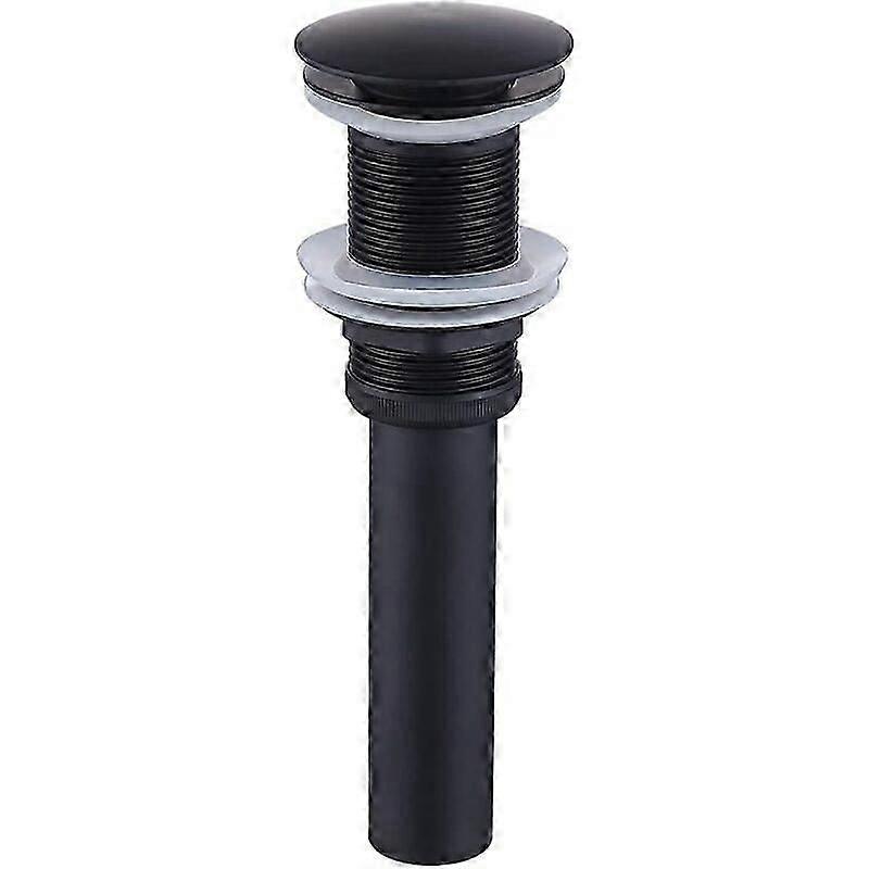 Sink Plug without Overflow Bathroom Pop up Universal Drain Plug Black Brass