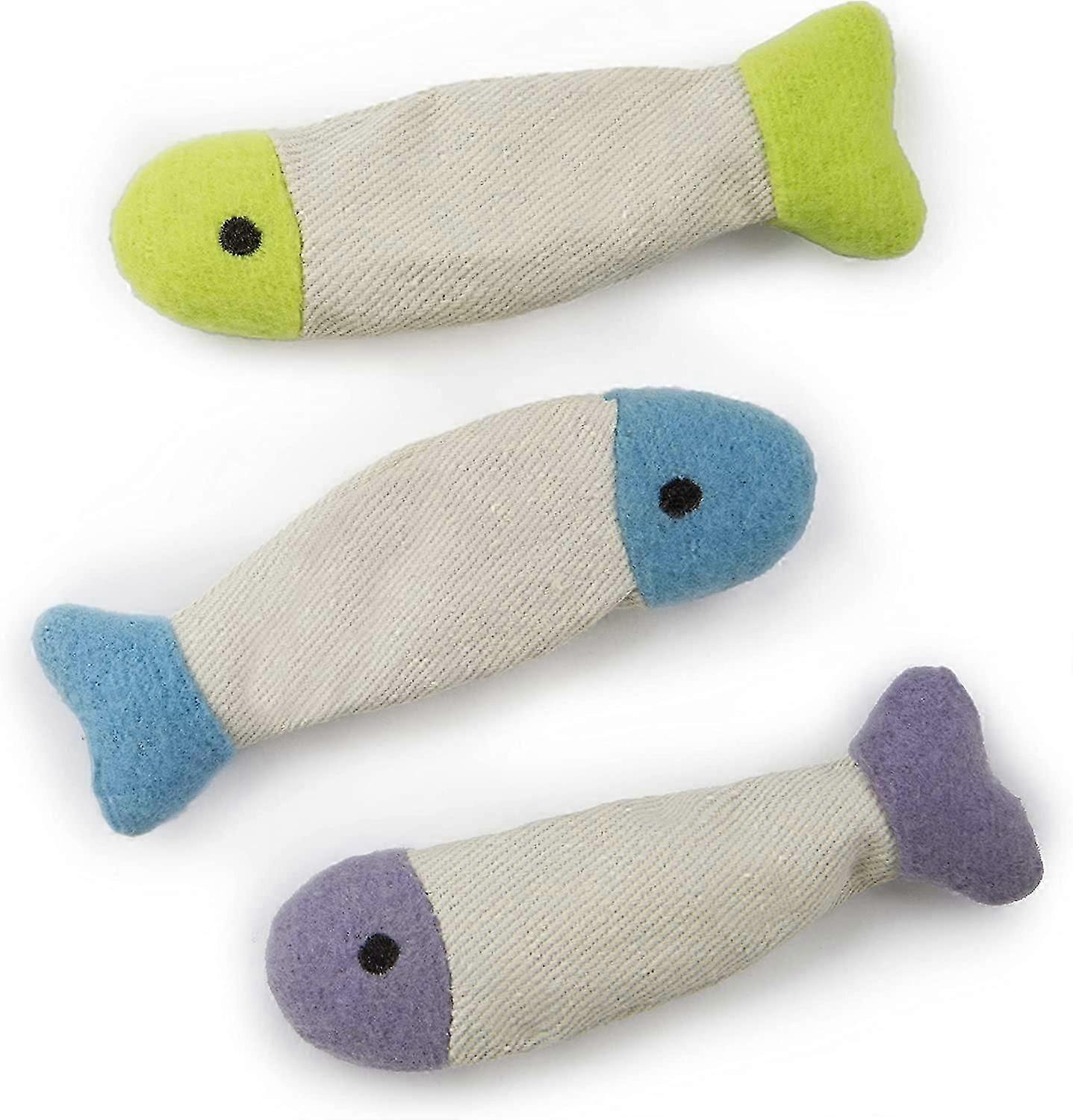 Fish Flop, Soft Plush Cat Toys Set of 3