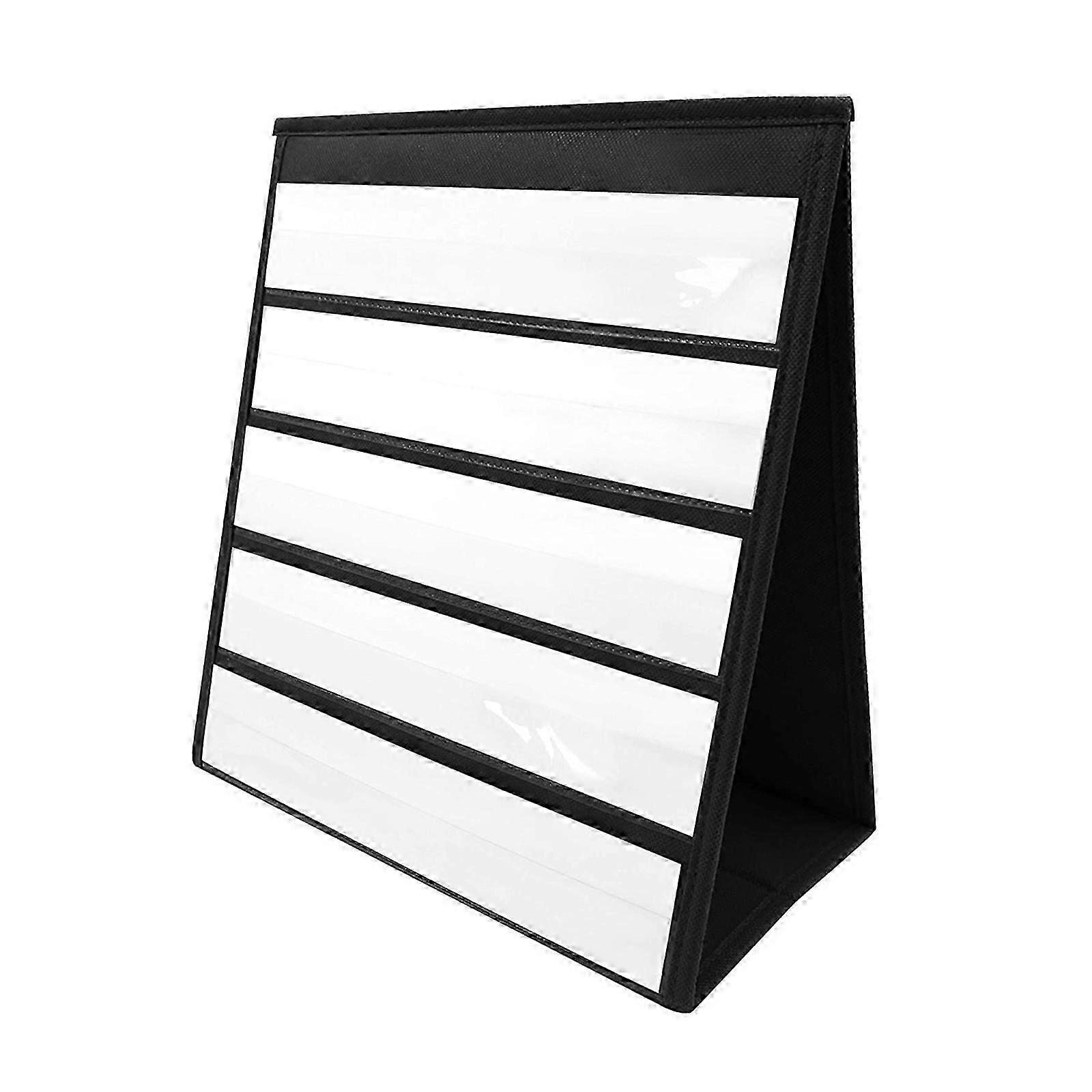 Desk Pocket Chart Tent for Sentence Strip, Pocket Chart Calendar, Desktop Sentence Strips File Holder with Blank Cards Blue L