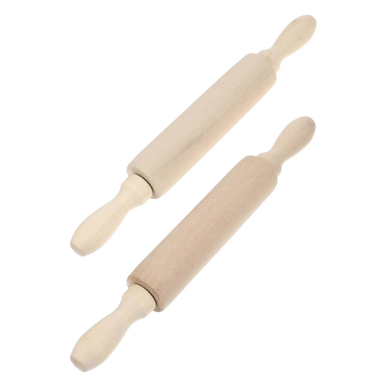 Dough Rolling Tool Wooden Rolling Pole Toy For Diy Graffiti 2Pcs