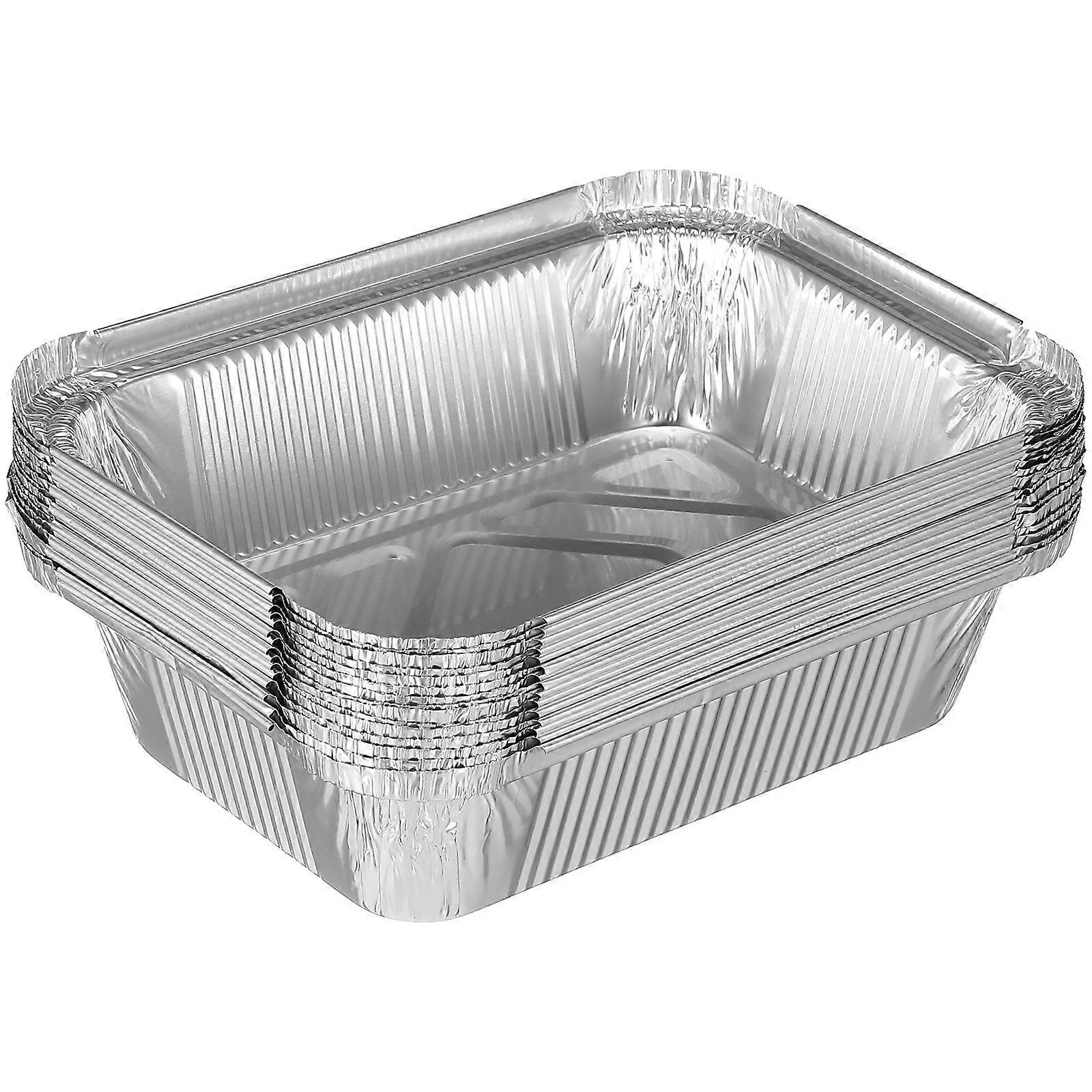 Grilling Foil Barbecue Tray Tin Foil Silver 700ml Broiling 20Pcs