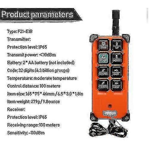 Industrial Remote Control Switch for Cranes - One Transmitter and One Receiver