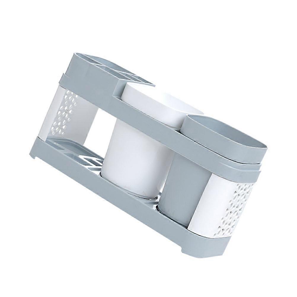 Vanity Toothpaste Holder Simple Toothbrush Storage Stand Bathroom Use Grey 23x7x12cm Hygienic 1Pcs