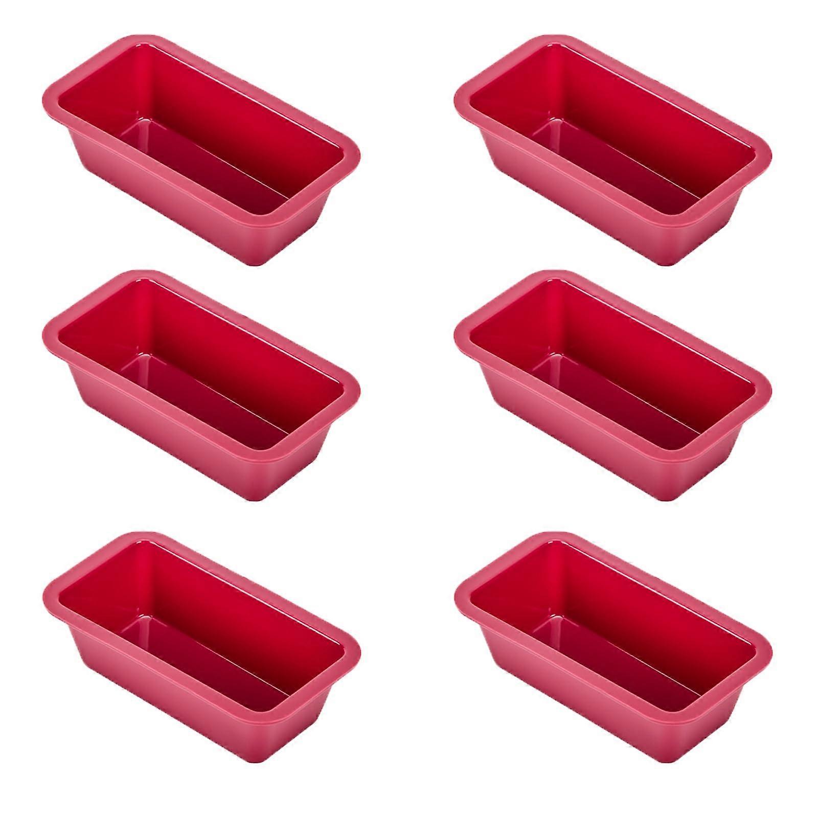 Set of 6 Silicone Loaf Moulds, NonStick, for Bread, Cakes, 15.5x8.5x4.5cm