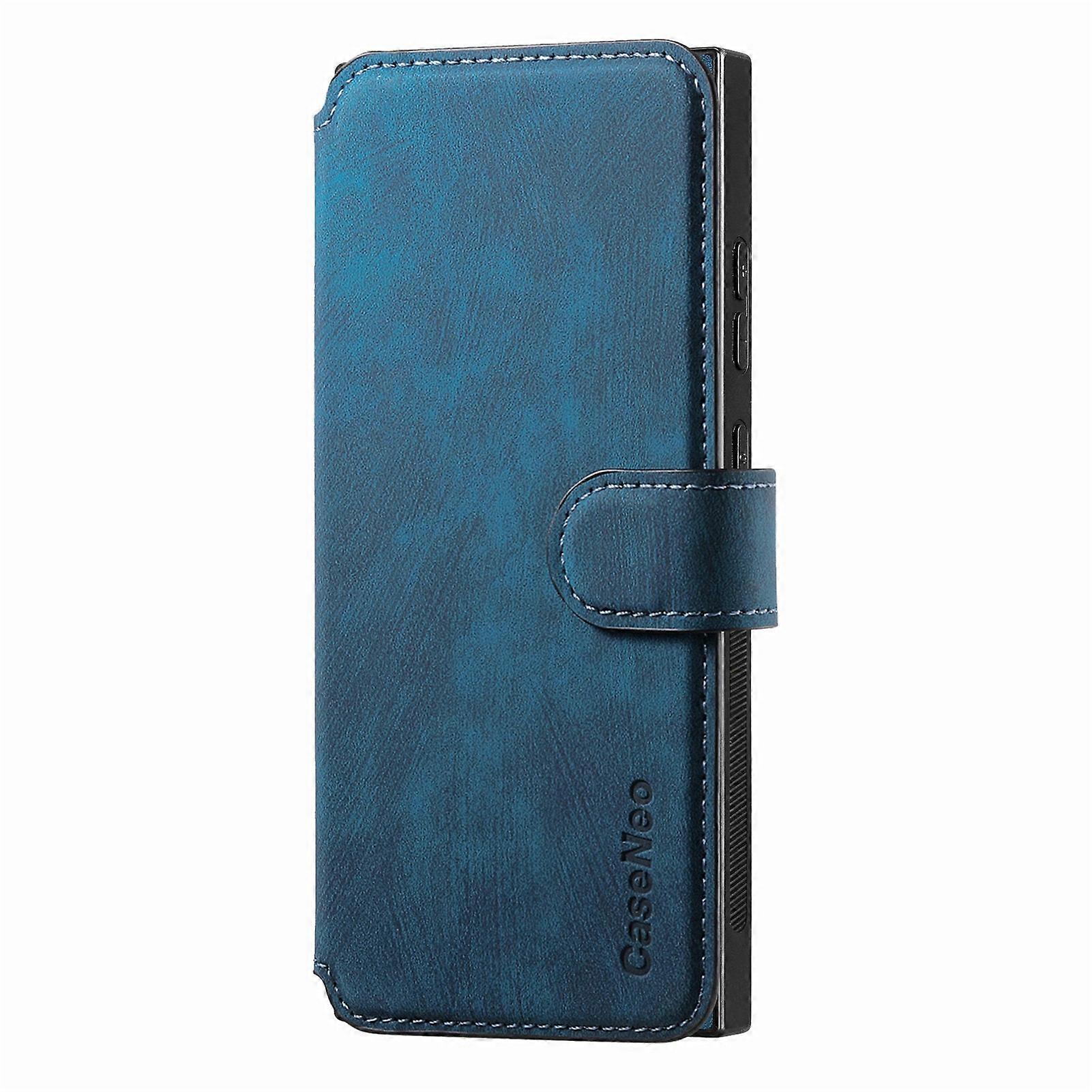 Case For Iphone 14 Pro Blue Two-in-one Magnetic Split Leather Card Wallet No6025