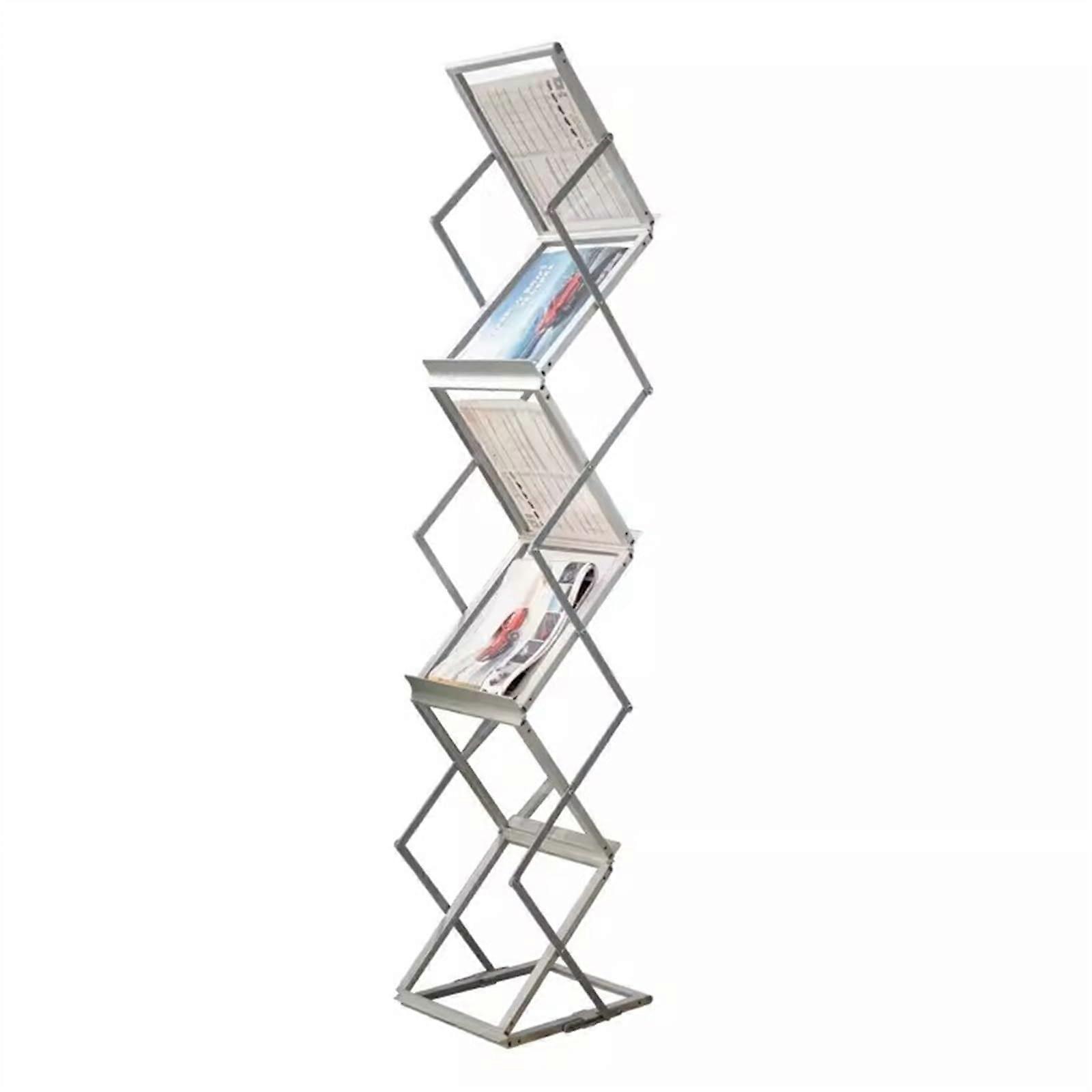 Magazine Rack with 6 Compartments, Foldable Literature Stand for Office, Trade Show, and Exhibition Display