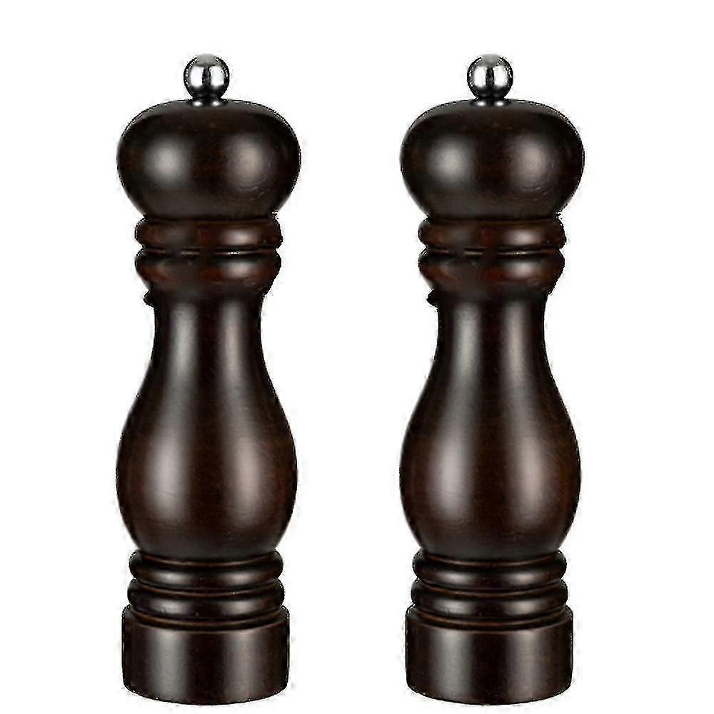 Salt And Pepper Grinder Set,manual Pepper Mills With Adjustable Coarseness, Refillable Spice Grinders-brown