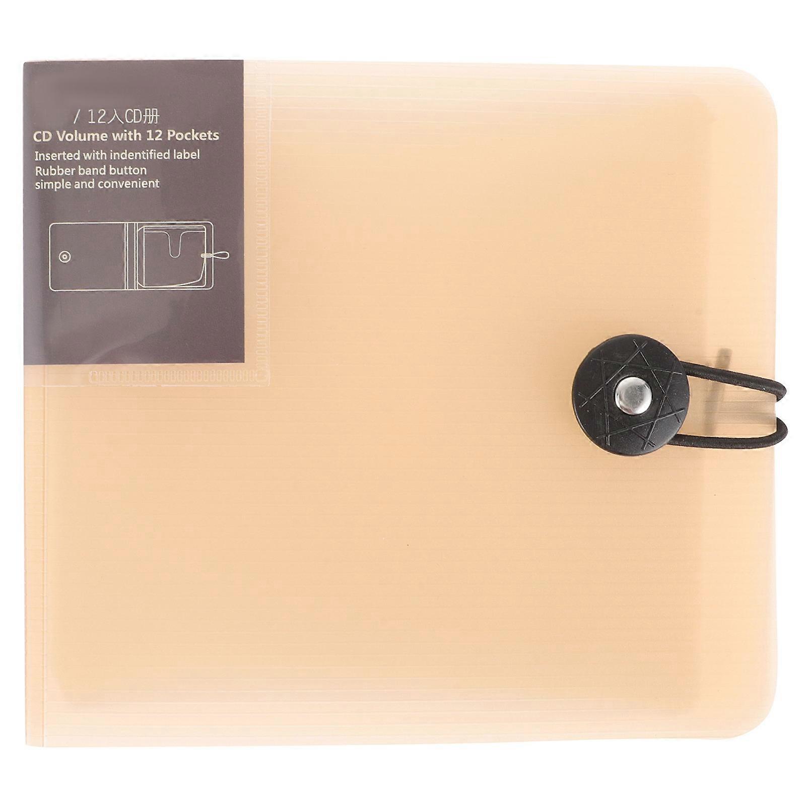 Cd Organizer Daily Use Rectangular Shape Transparent Khaki 1Set