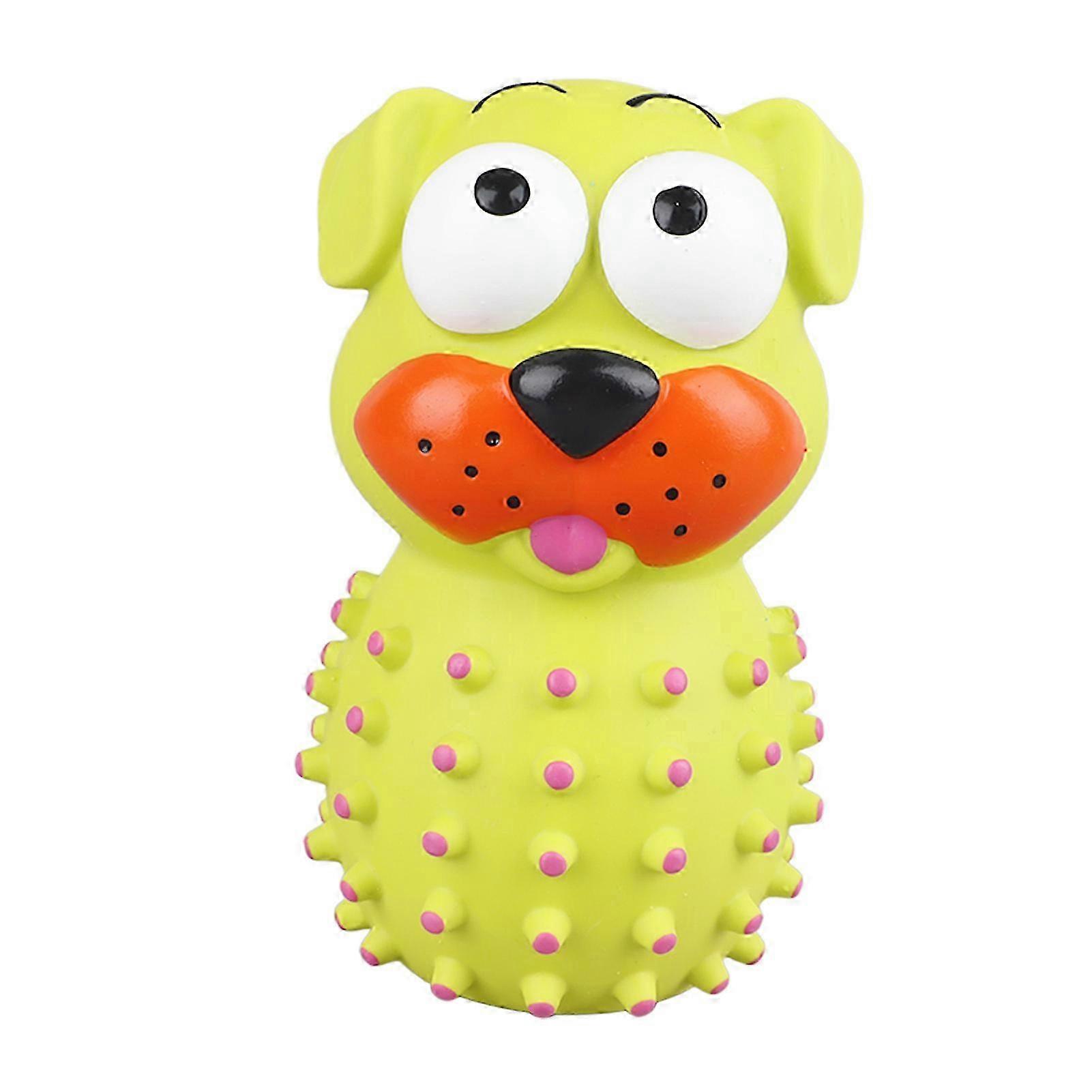Cute Bite Resistant Chew Toy for Dog Entertainment with Yellow Bulging Eyes