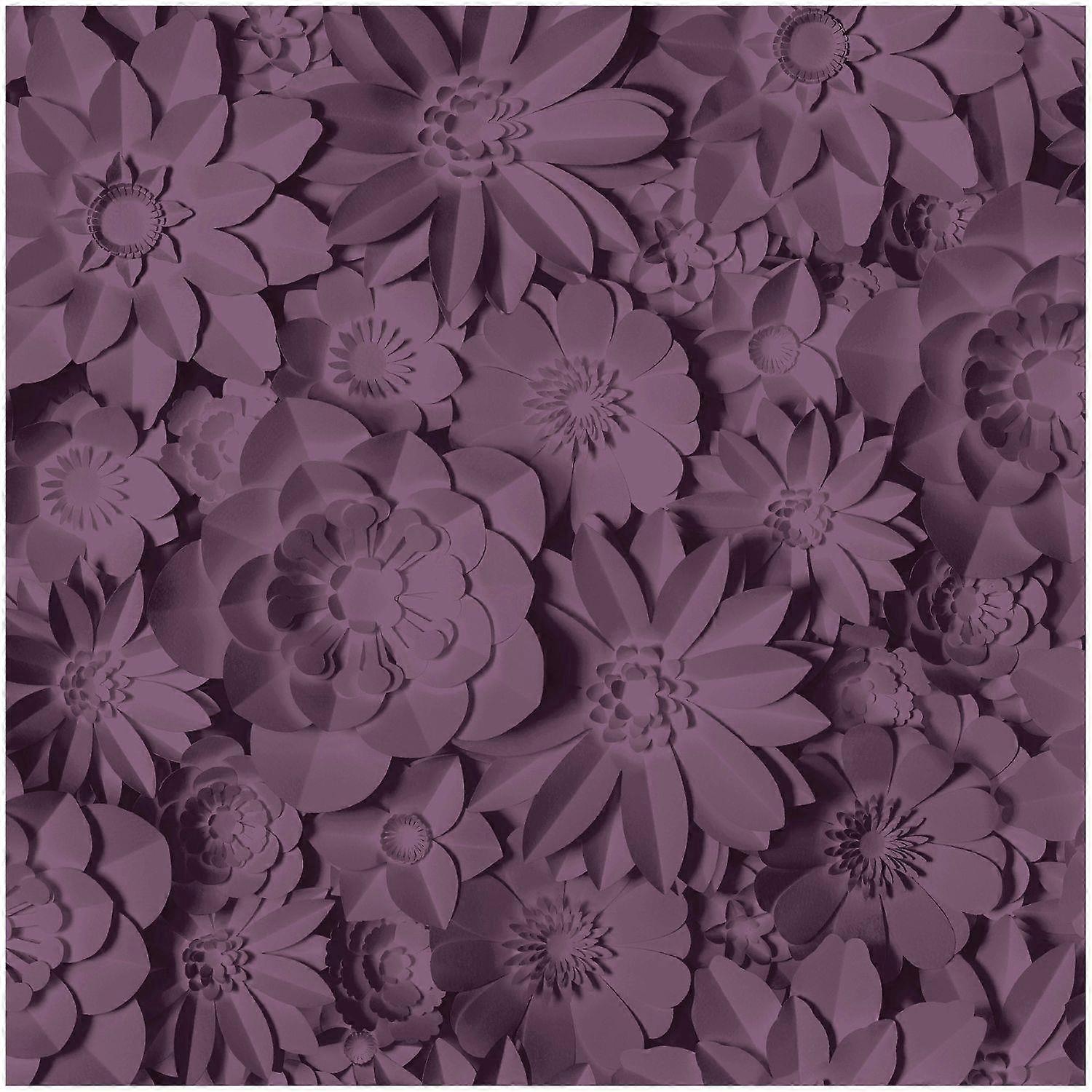 Fine Decor Dimensions Floral Purple Wallpaper