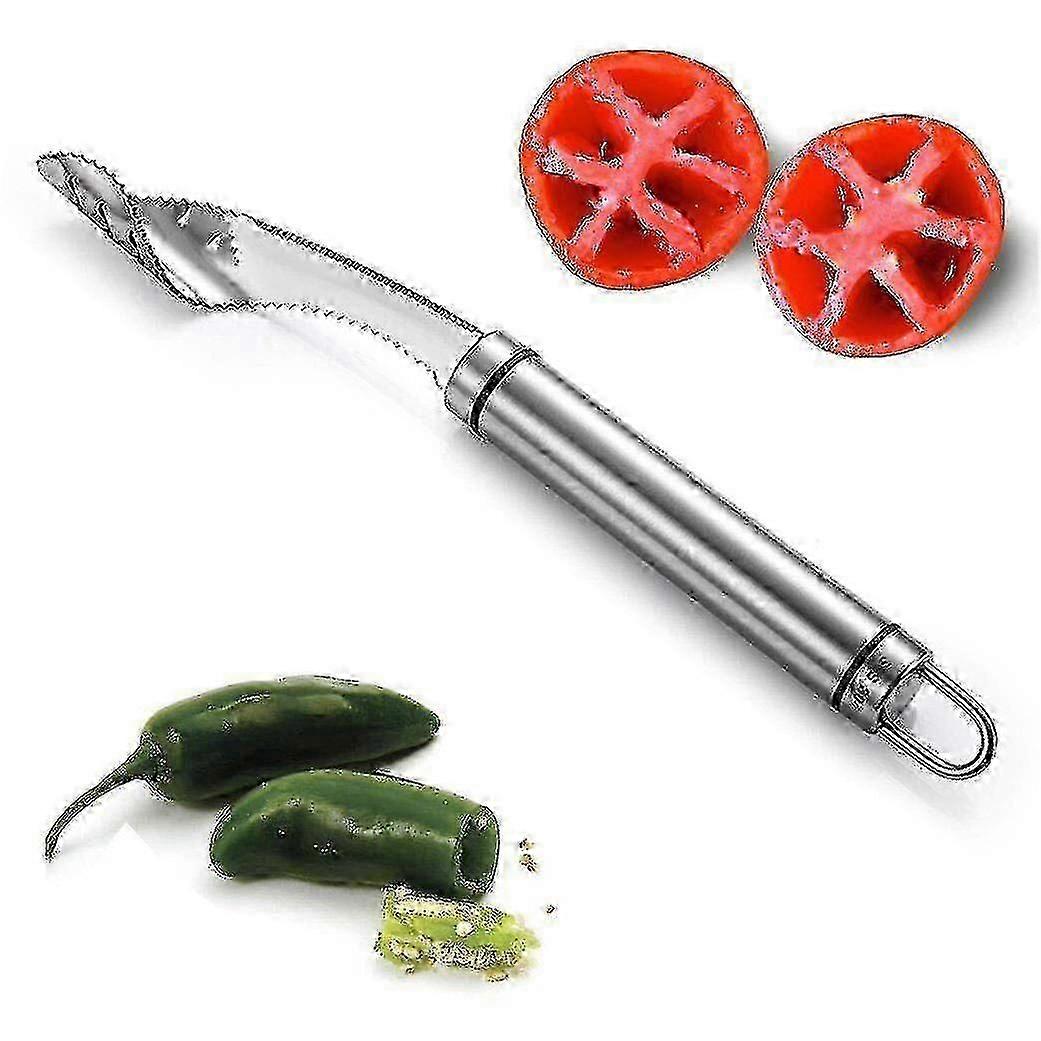 Rustfritt stål Chili Corer Remover Seed Remover Jalapeno Pepper Corer Verktøy Z
