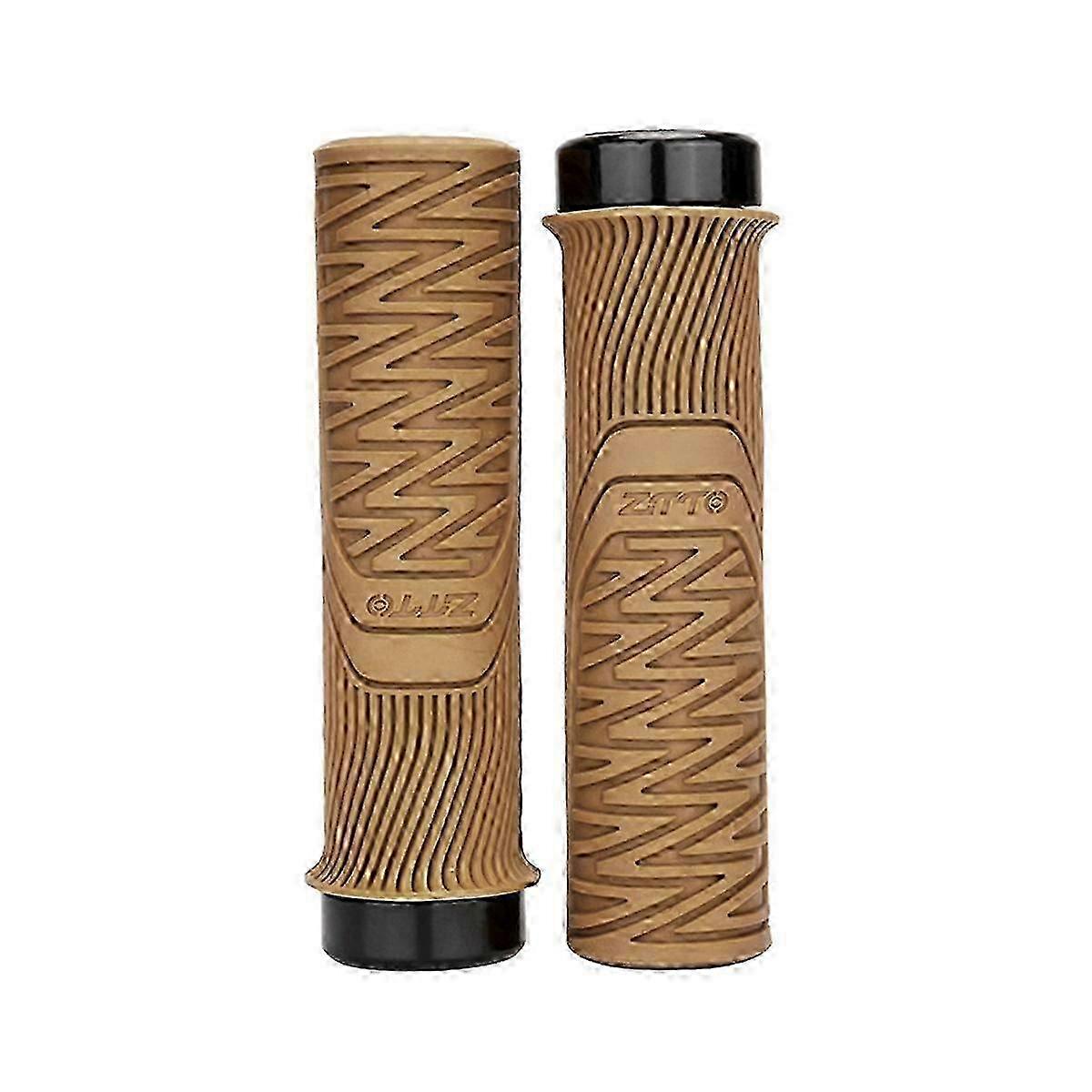 Comfortable Non-Slip Thick Bicycle Handlebars Cover with Anti-Shock Grips - Brown