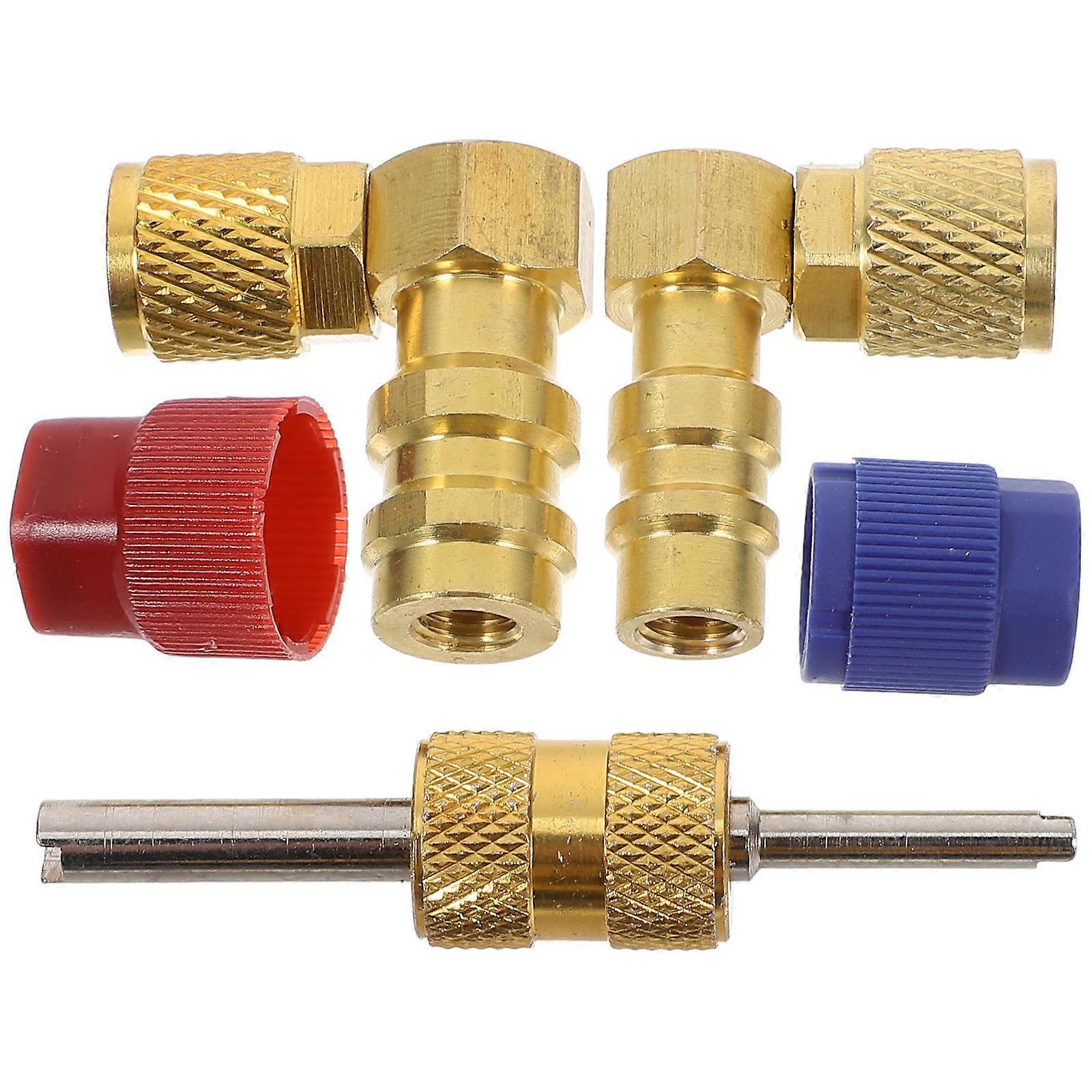 2pcs Conversion Adapter Kit High Low AC Caps with Connectors Efficiently Converts Air Conditioning Refrigeration Ports Compatible With Multiple