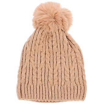 Beanie Cap Knitted Hat Warmth Adjustable Size Khaki 1Pcs