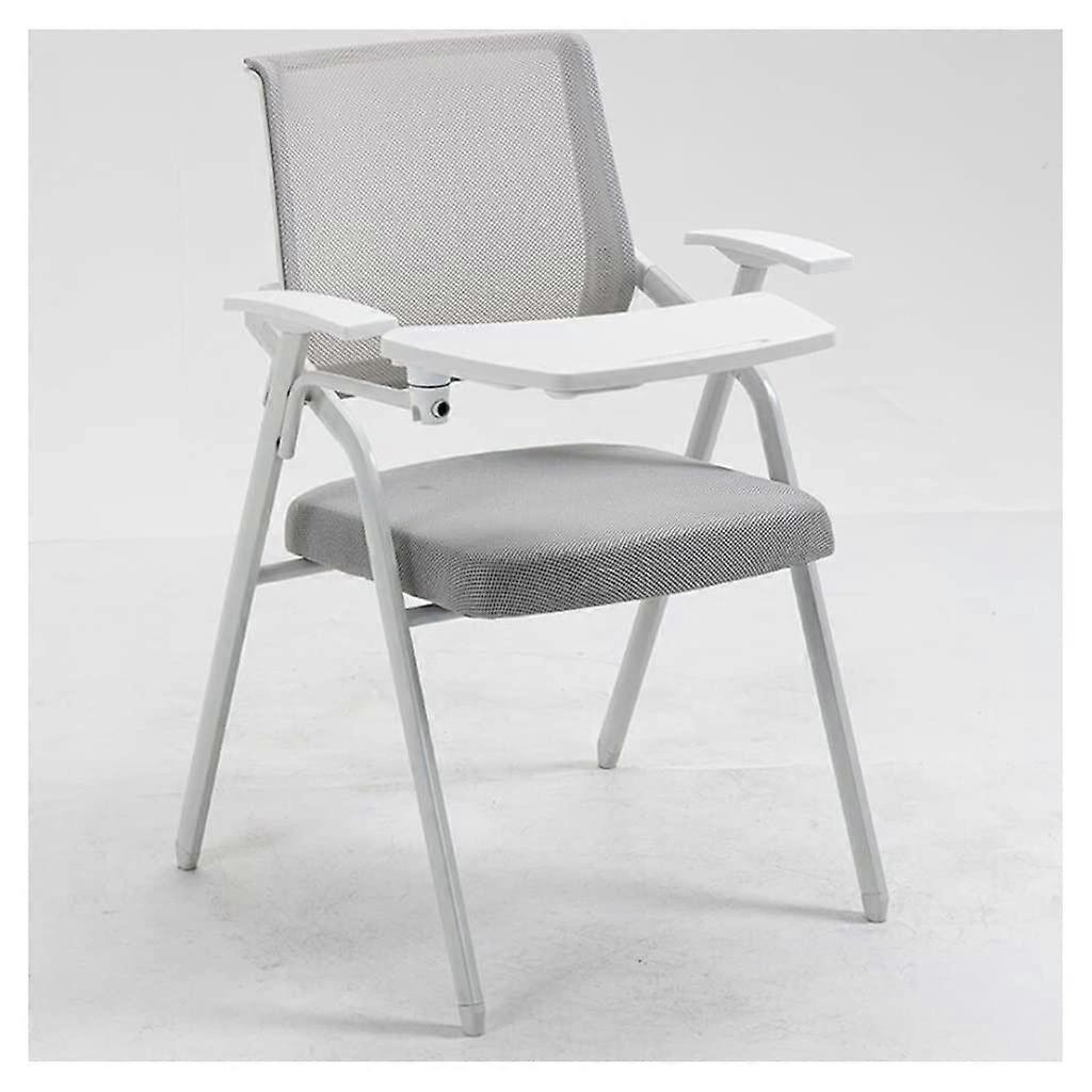 Ergonomic Mesh Desk Chair for Home Office with Attached Writing Board, Foldable Metal Frame for Adults and Students,  for Meetings and Studies