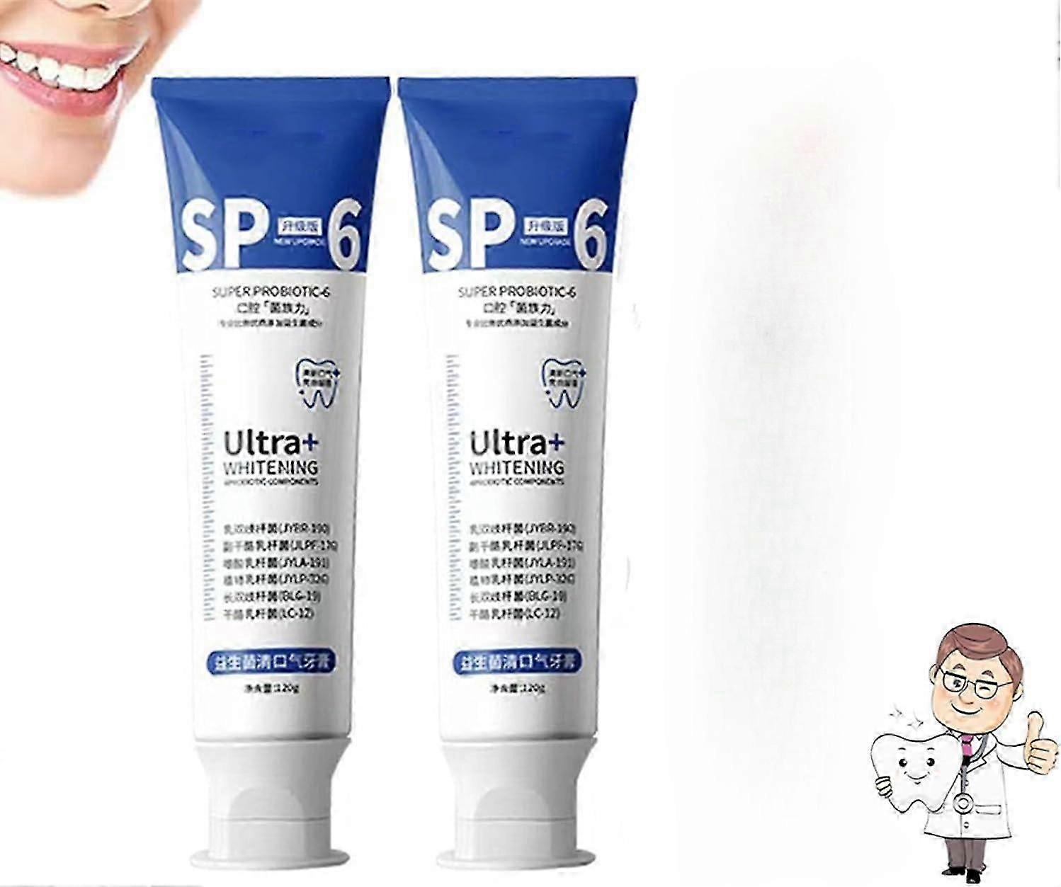 Sp 6 Toothpaste, Ultra Whitening Toothpaste Sp-6, Sp-6 Ultra Whitening Probiotic Brightening Toothpaste, Fresh Breath Stain Removal