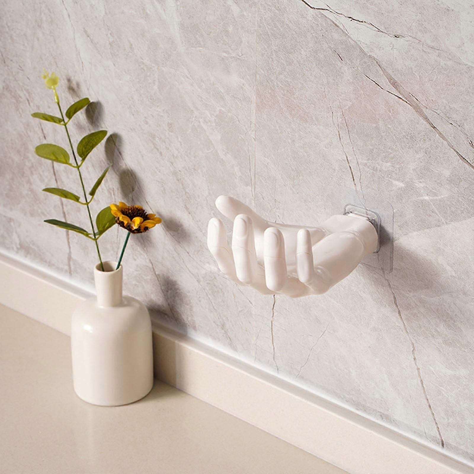 2pcs Palm Type Non-punzonatura Non-marking Hook Wall Storage Key Hook Earphone Hook Shelf
