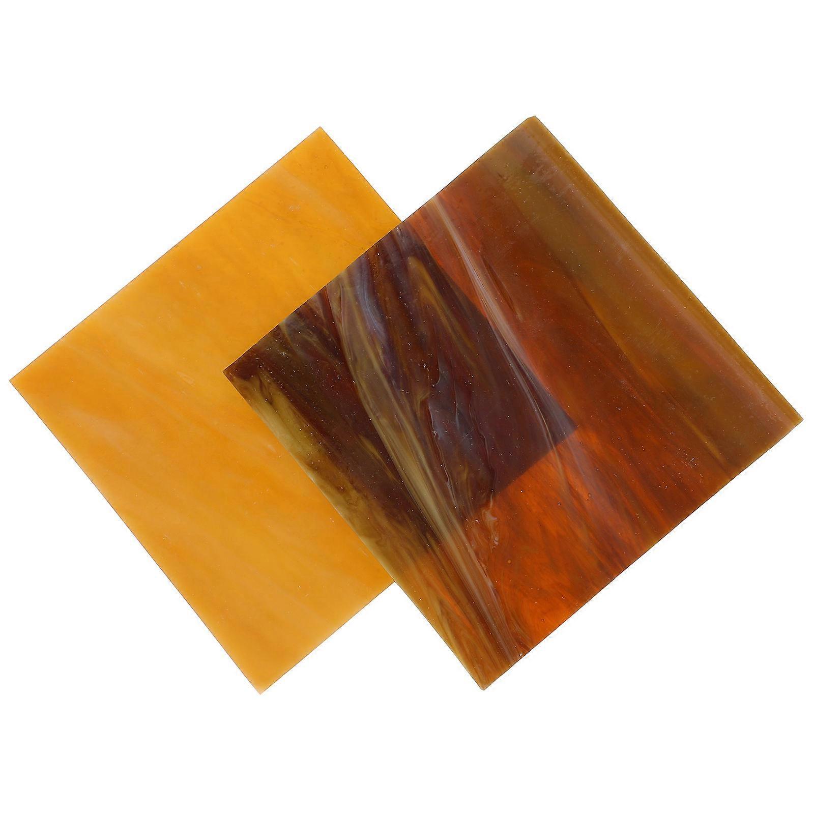 2pcs Handmade Mosaic Glass Sheets Stained Tiles for DIY Arts Crafts Garden Home Creative Projects