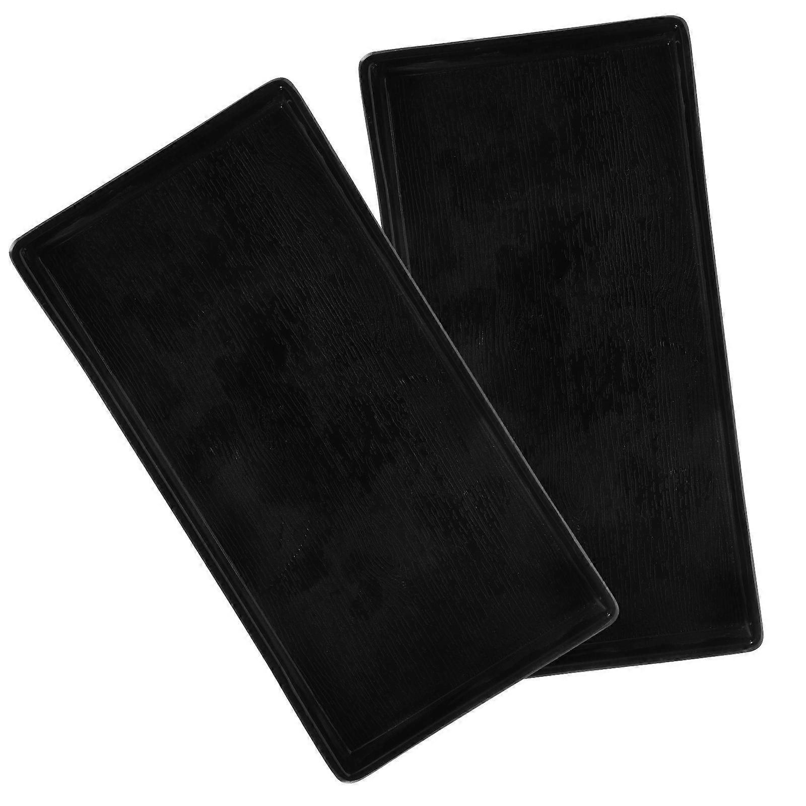 Sturdy Serving Tray With Handles Rectangular Shape Organization Restaurant Use 2Pcs