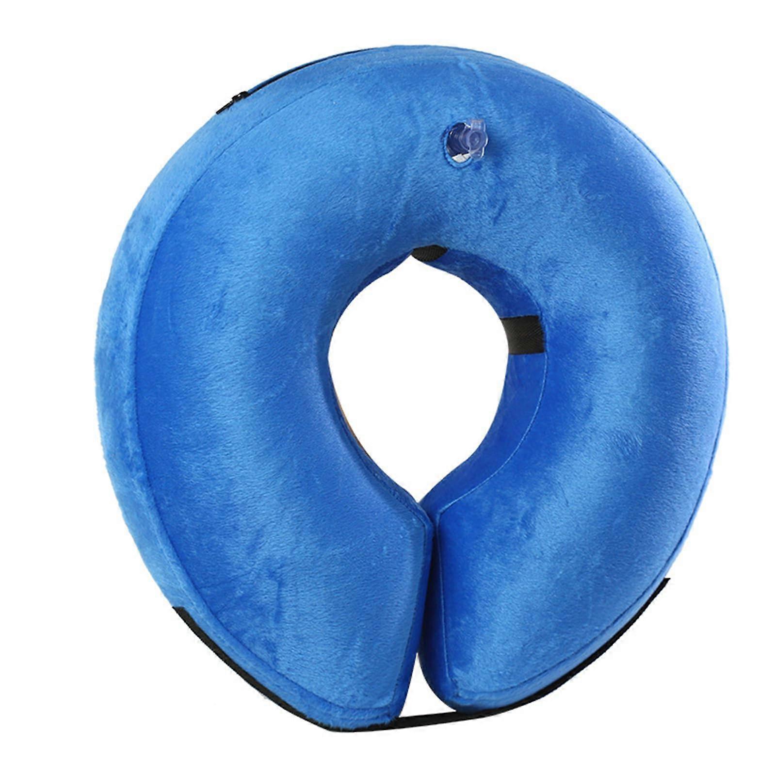 Inflatable Collar for Dogs and Cats, Adjustable Comfortable Protective Collar (L, Blue)
