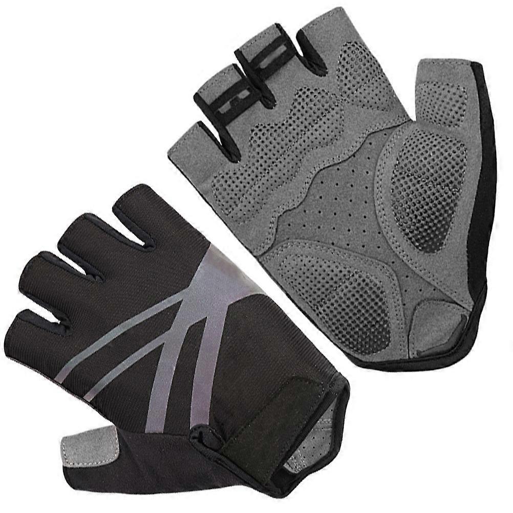 Sports Half-Finger Gloves Shock-Absorbing Protect Palms Assorted Color 1 Pair