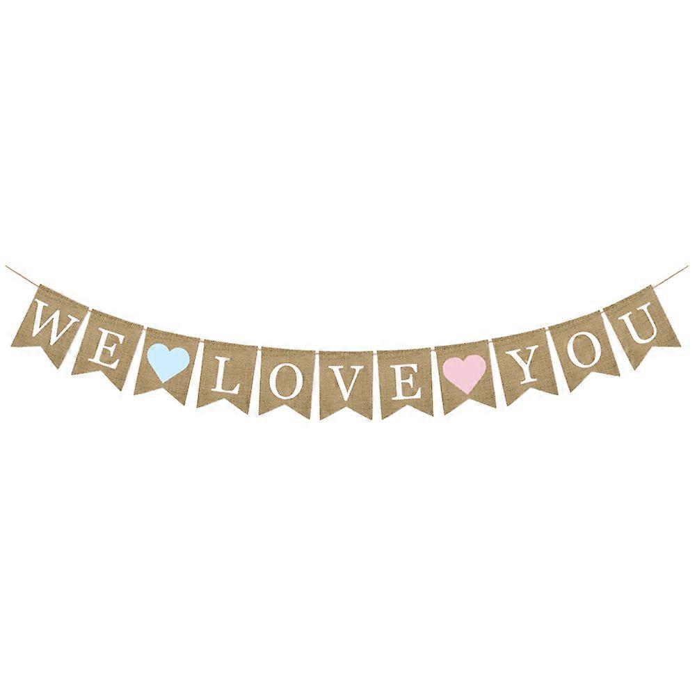 Burlap Bunting Banner Swallowtail Shaped Hanging Decoration Baby Shower Party Prop Sign 1Set