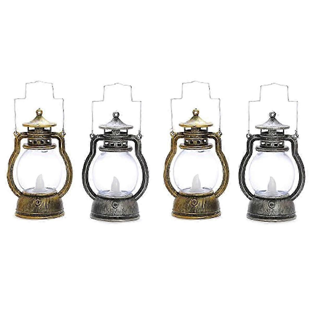 4 件 LED 灯笼装饰户外挂灯笼，复古灯笼装饰，适用于露台、门廊、农场