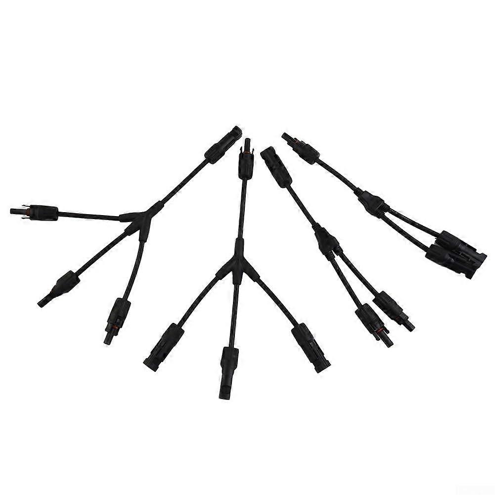 Y-Branch PV Connectors, 1 Pair, Optimized Design for Solar Power Systems, Compatible with 1 to 3 Modules