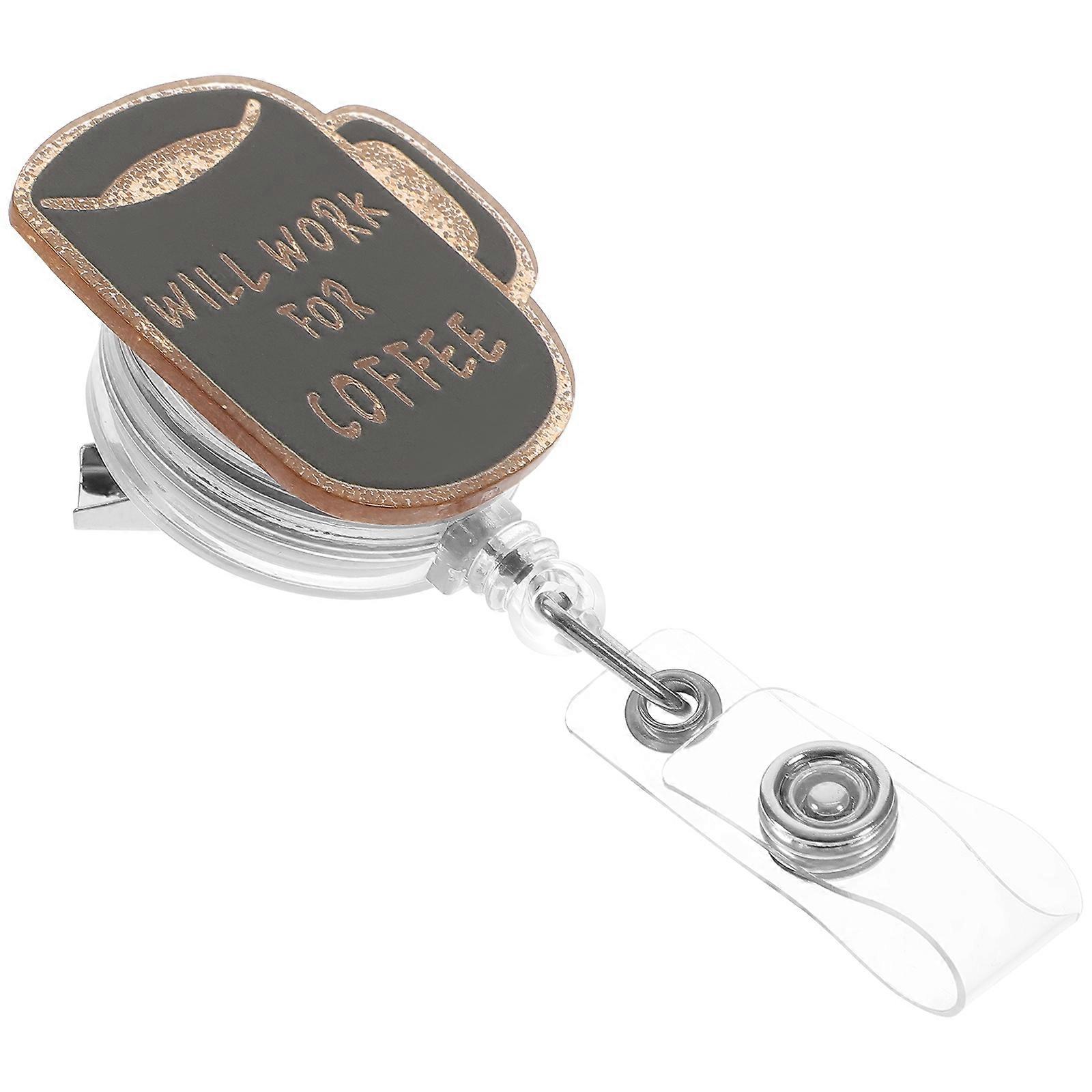 Retractable Badge Reel Holder Id Badge Holder Nurses Students 4.5x3.8cm Card Organization 1Pack