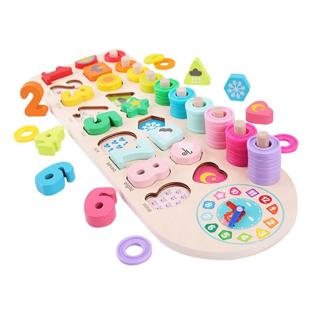 1Satz Holzpuzzle Zahlen Jigsaw Spielzeug für Frühe Bildung, Kognitive Entwicklung, Interaktive Eltern-Kind-Aktivität