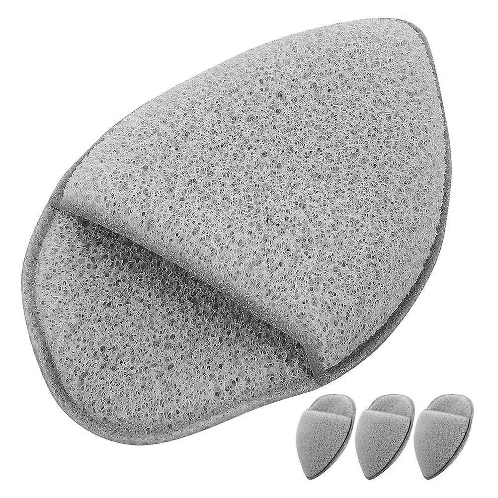 Grey Soft PU Face Sponge for Home Use 4pcs Reusable triangular puff for gentle makeup removal and